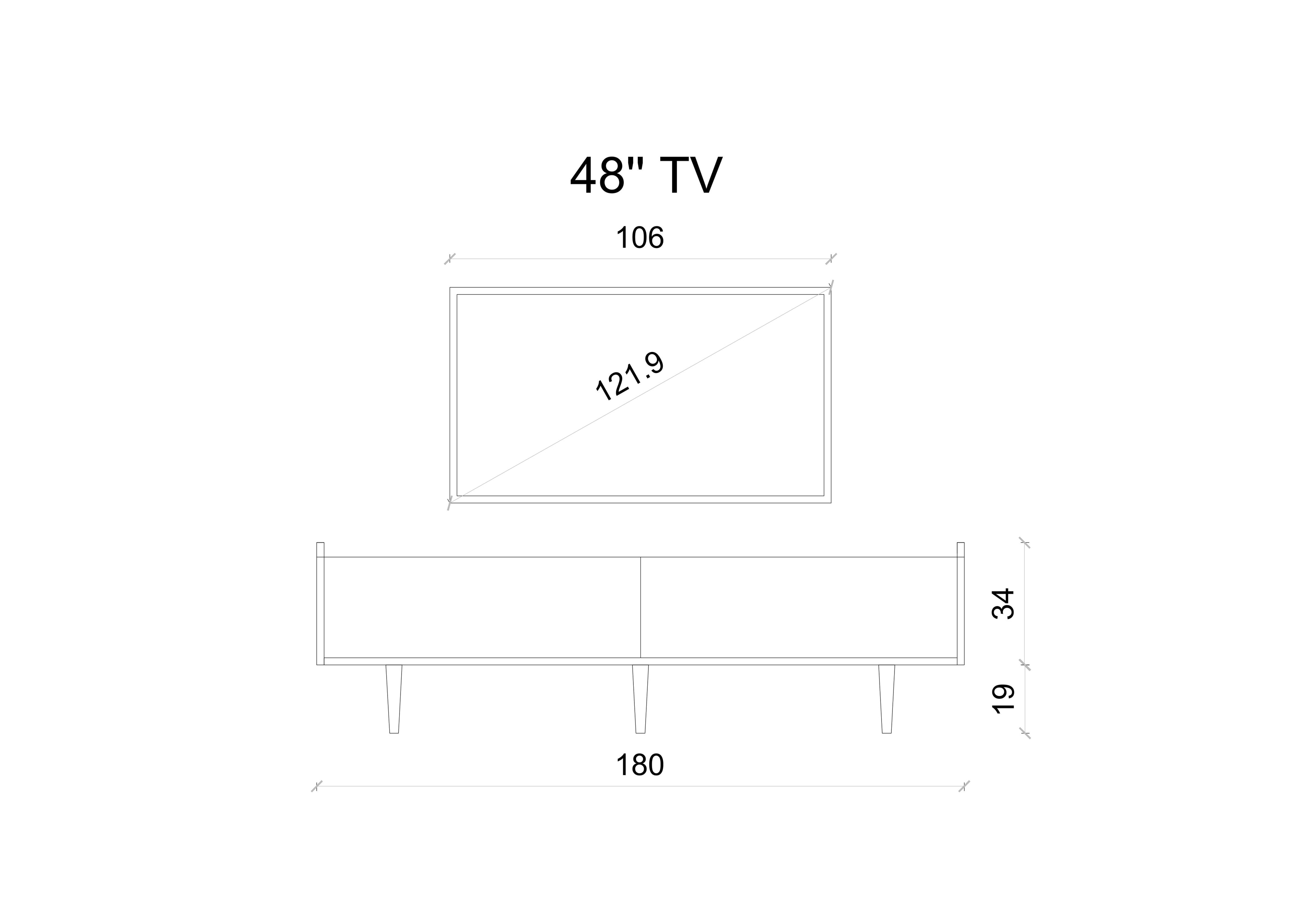 RİGEL MDF 2 KAPAKLI (DÜŞME KAPAK) AHŞAP AYAKLI COUNTRY 180 CM TV ÜNİTESİ