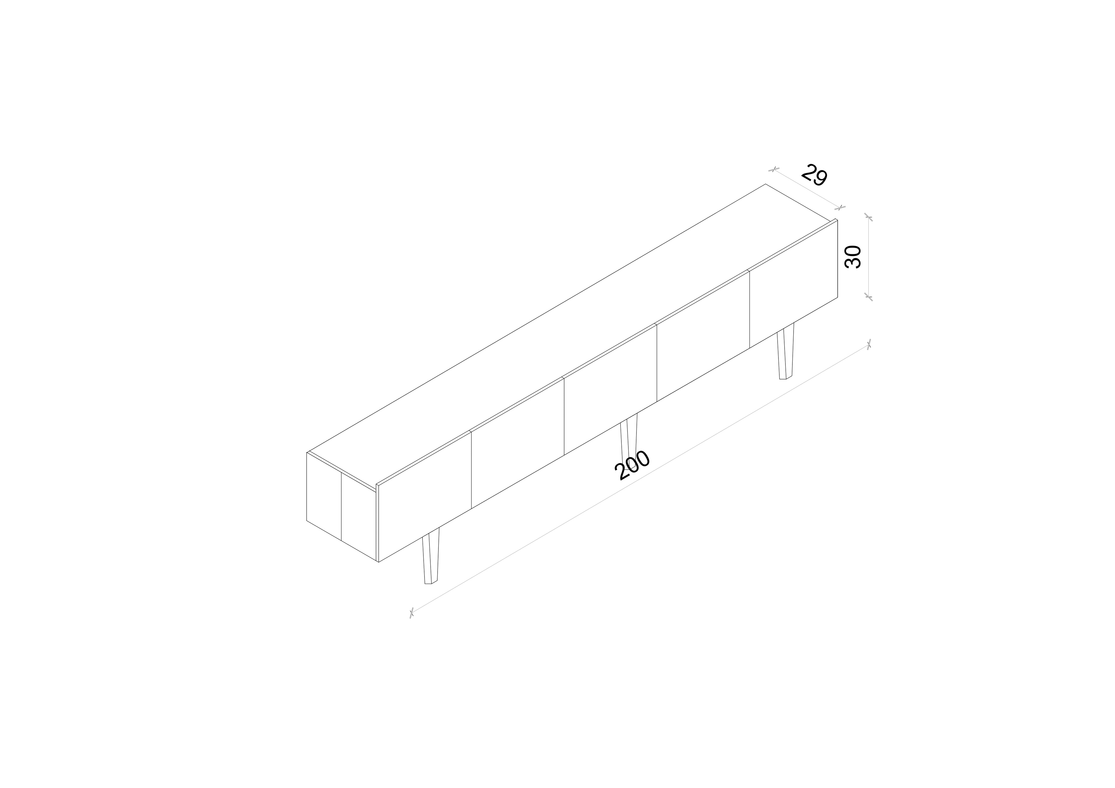 Capella 200 Cm Tv Ünitesi Mdf 5 Kapaklı Ahşap Ayaklı 200 Cm Tv Ünitesi