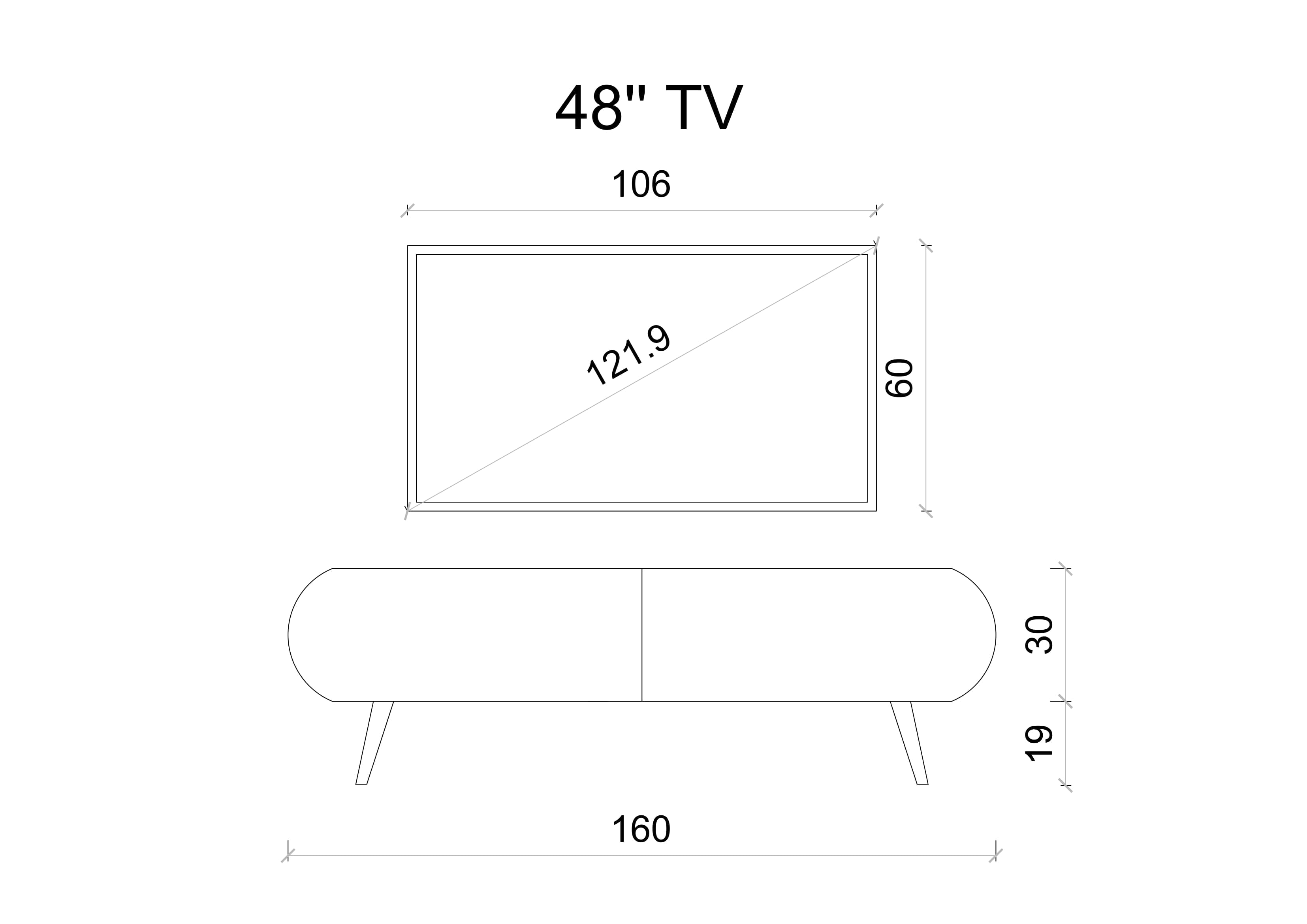 Regulus Mdf 2 Kapaklı Ahşap Ayaklı 160 Cm Country Tv Ünitesi