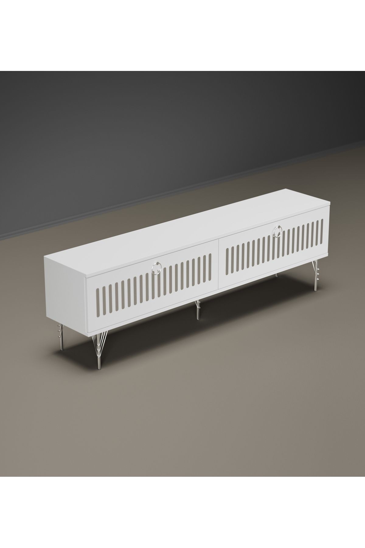 Andromeda SİLVER SERİSİ 160 cm 2 kapaklı MDF TV ÜNİTESİ 160 x 50 x 32 cm