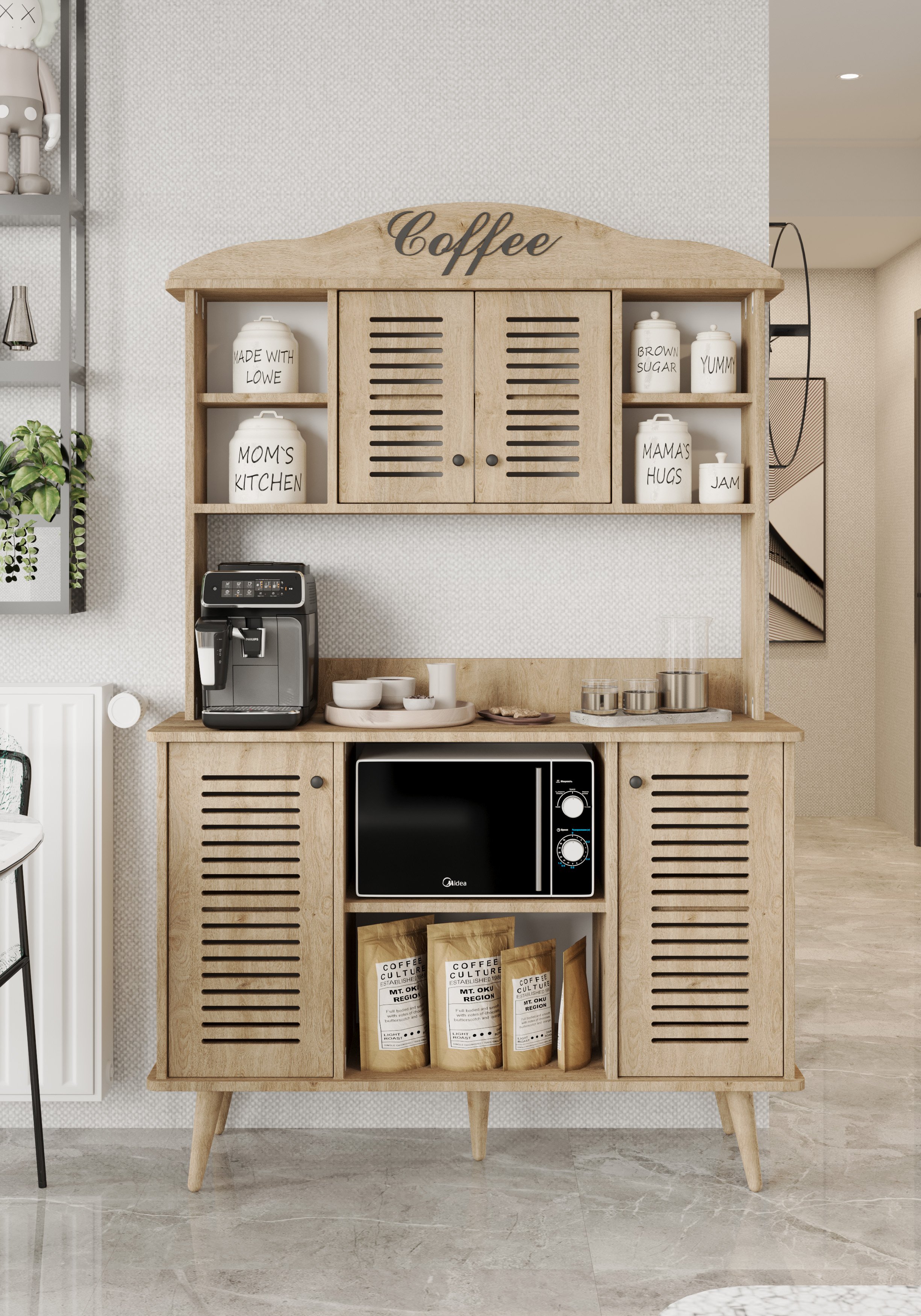 Avior SAFİR MEŞE Kahve Köşesi MDF 185 x 120 x 40 CM