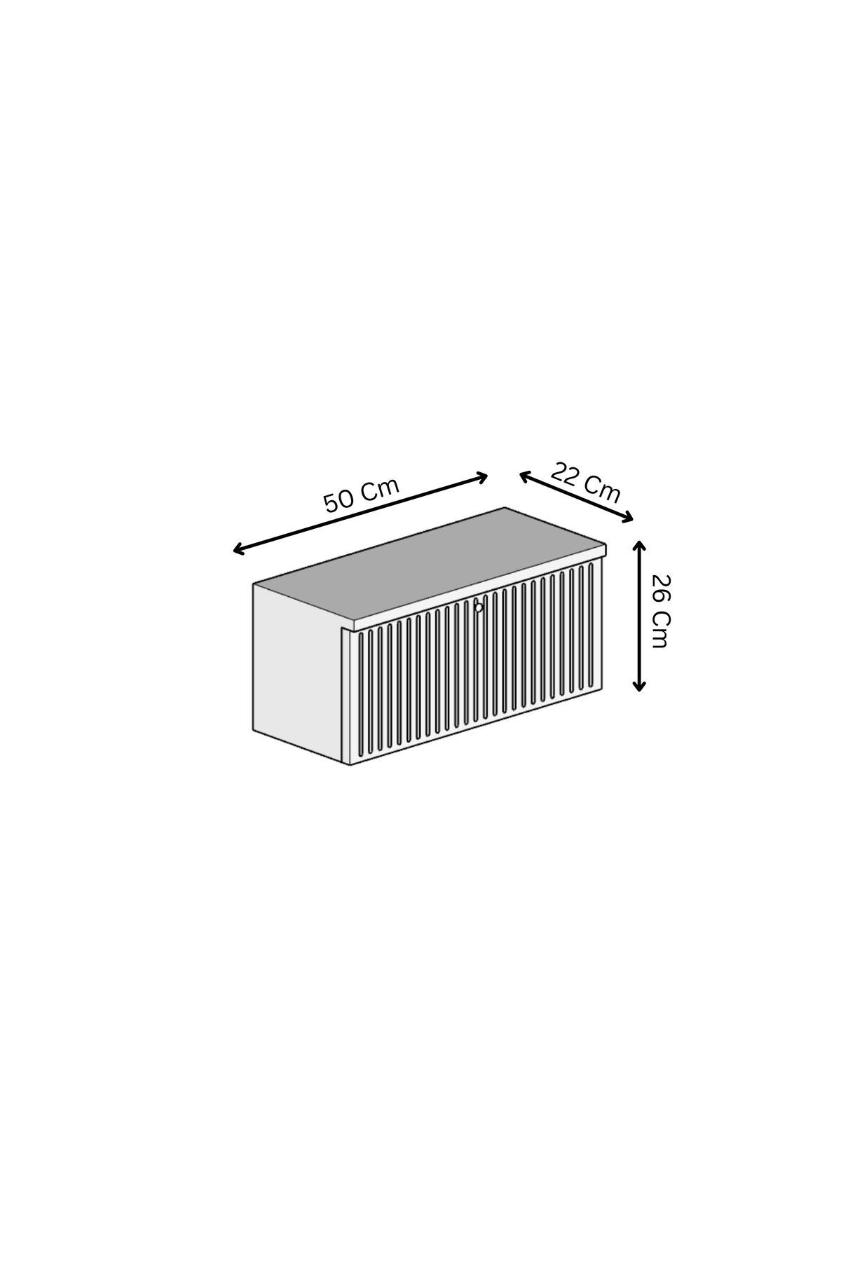 MİMOSA MDF DUVARA MONTE KAPAKLI DRESUAR (50 cm)