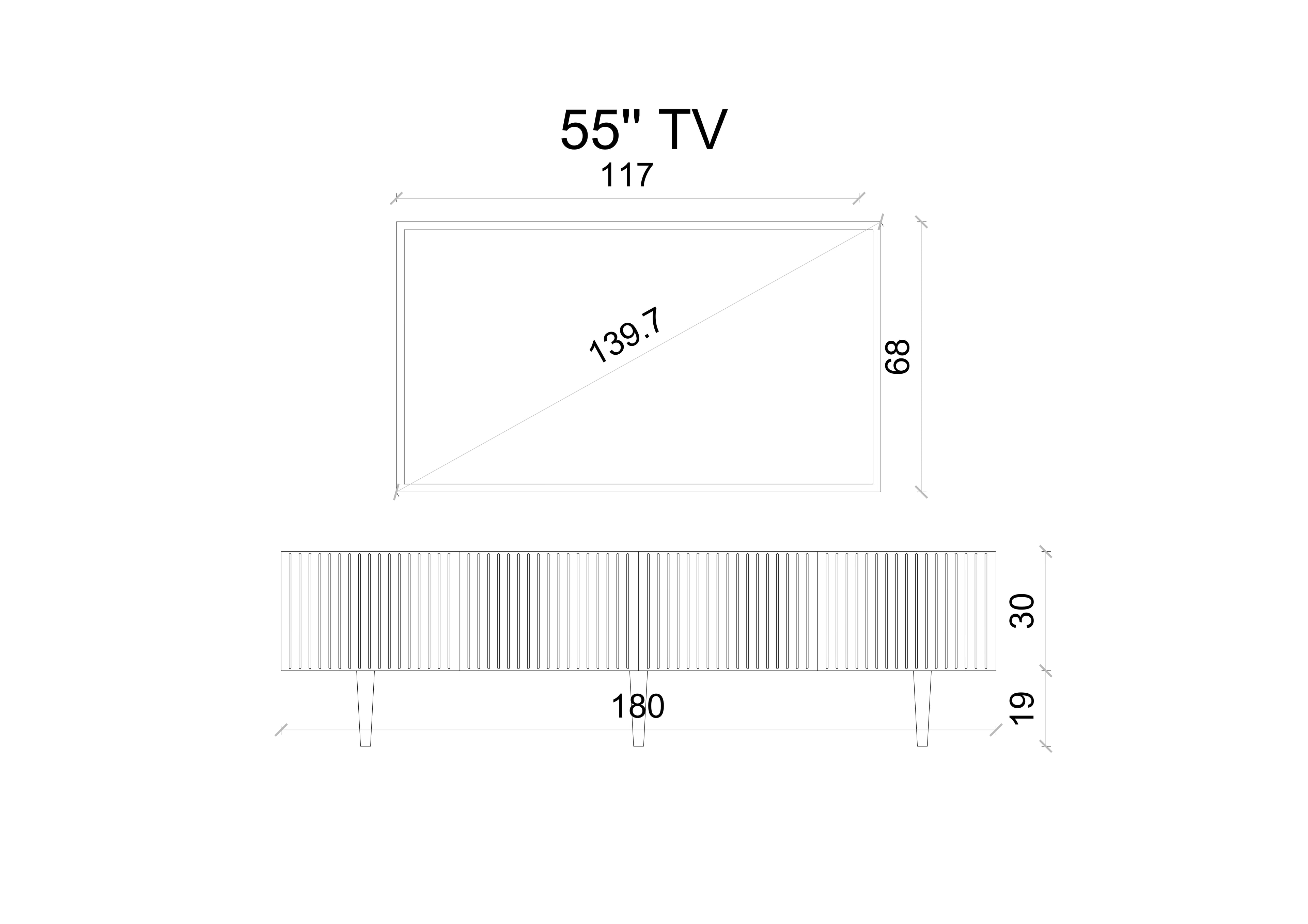 Capella 180 Cm Tv Ünitesi Mdf 4 Kapaklı Ahşap Ayaklı 