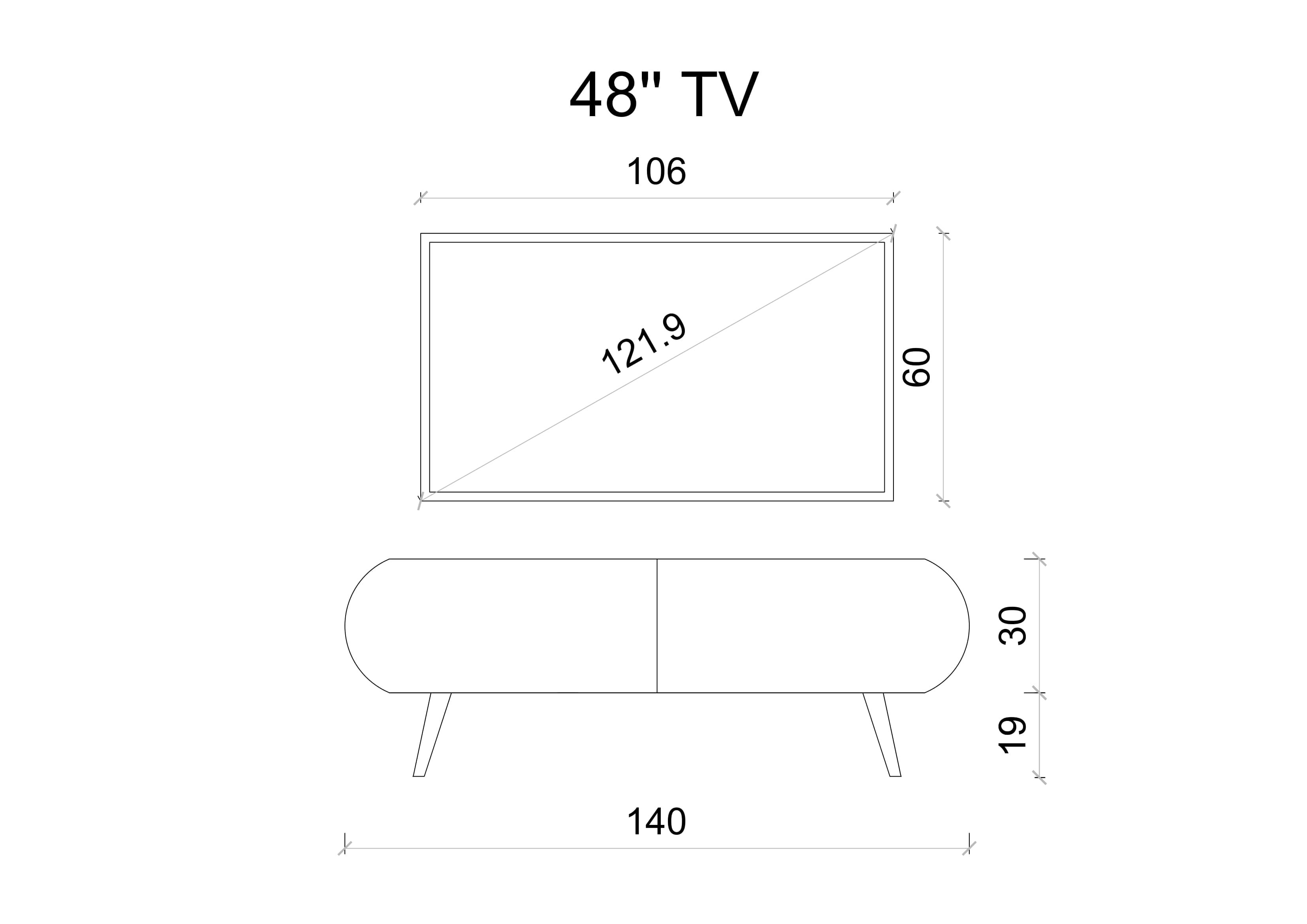 REGULUS MDF 2 KAPAKLI AHŞAP AYAKLI 140 Cm COUNTRY TV ÜNİTESİ