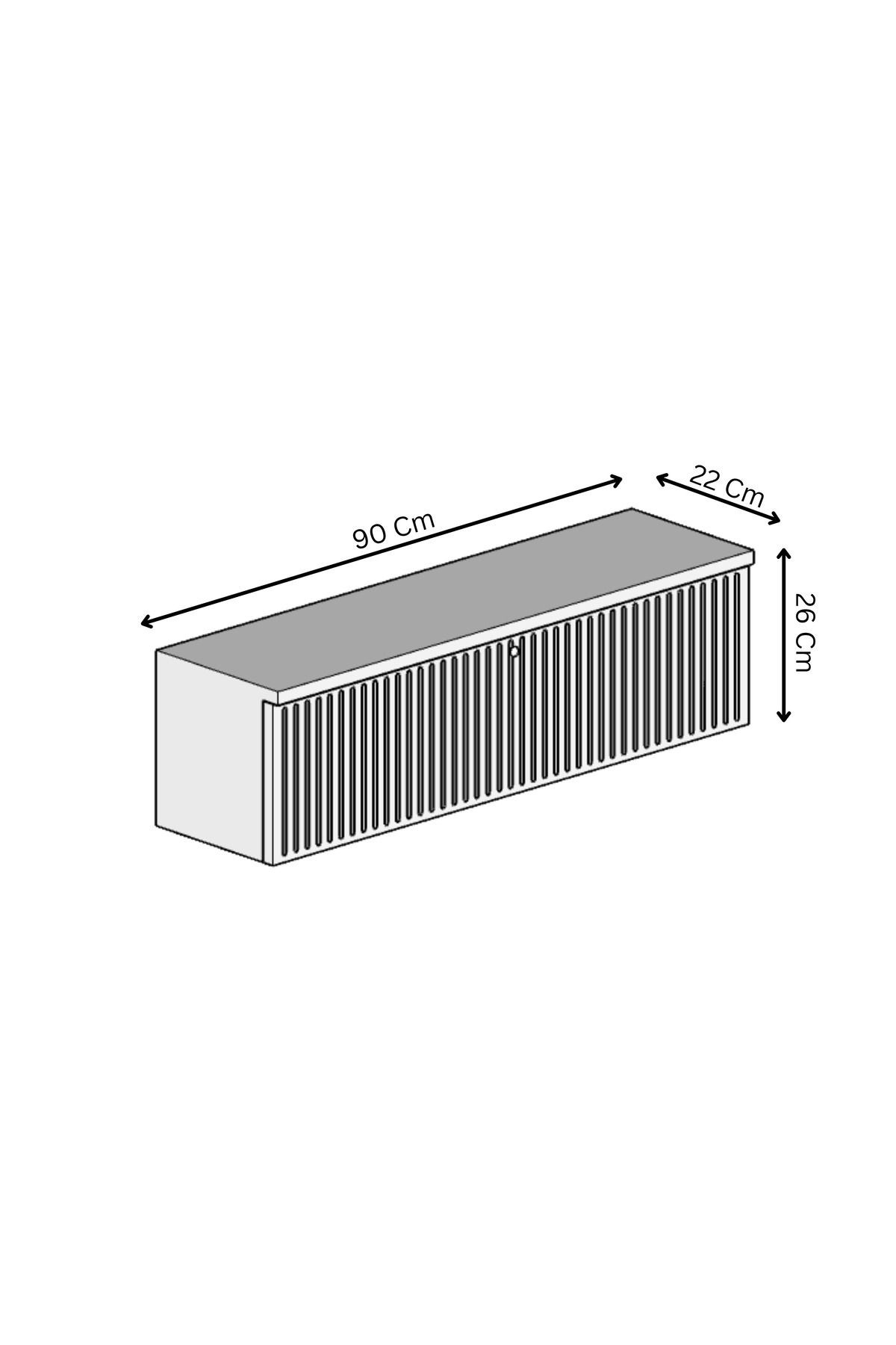 MİMOSA MDF DUVARA MONTE KAPAKLI DRESUAR (90 cm)