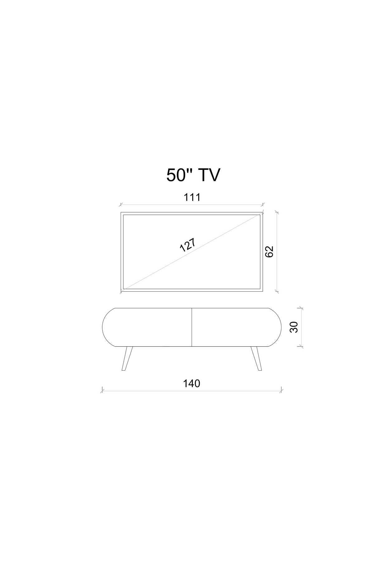 REGULUS MDF 2 KAPAKLI AHŞAP AYAKLI 140 Cm COUNTRY TV ÜNİTESİ