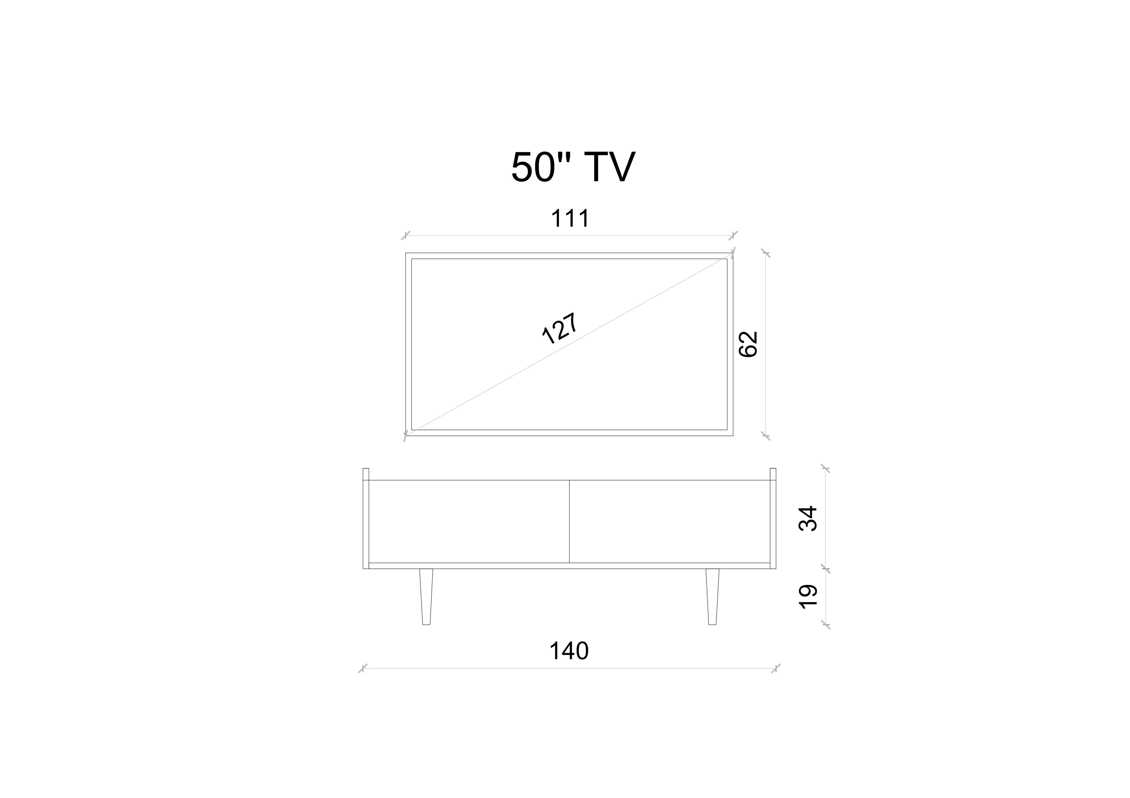 RİGE MDF 2 KAPAKLI (DÜŞME KAPAK) AHŞAP AYAKLI 140 CM COUNTRY TV ÜNİTESİ