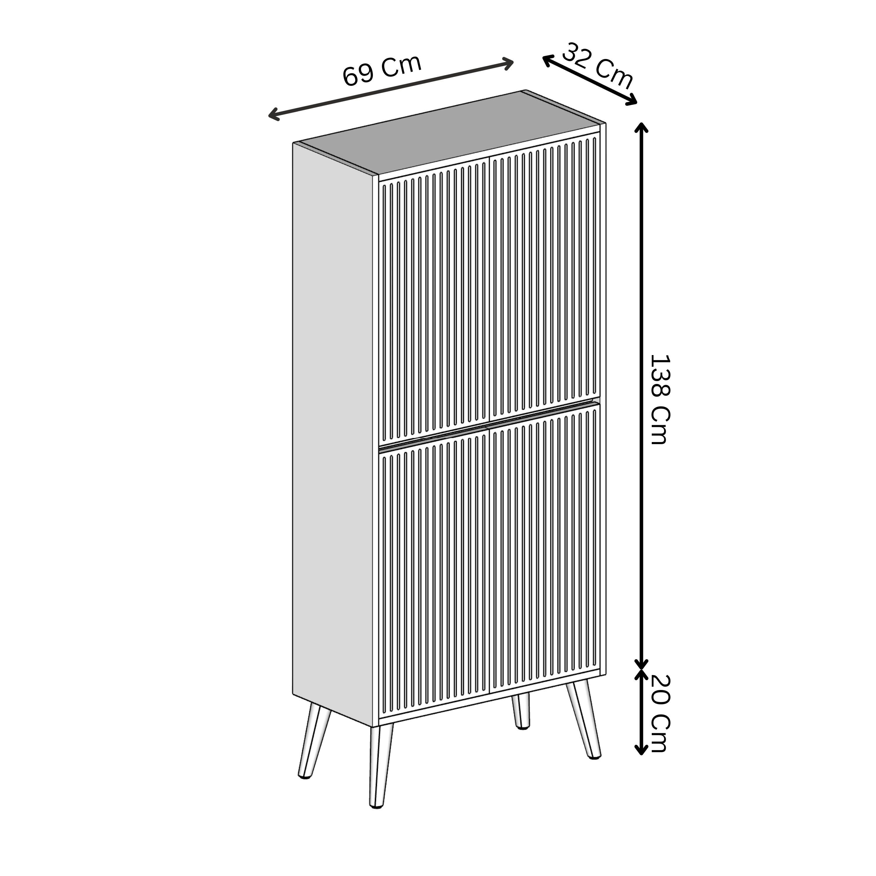CAPELLA MDF ÇOK AMAÇLI KİLER-MUTFAK DOLABI 158 CM