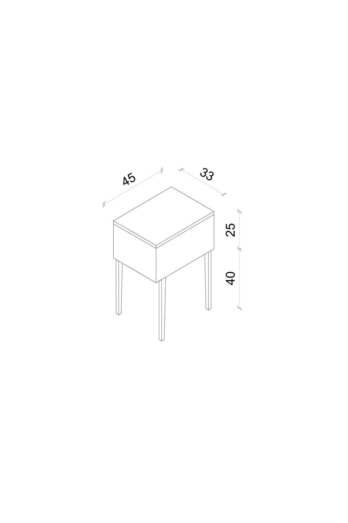 CANOPUS MDF AHŞAP AYAKLI TEK KAPAKLI KOMODİN