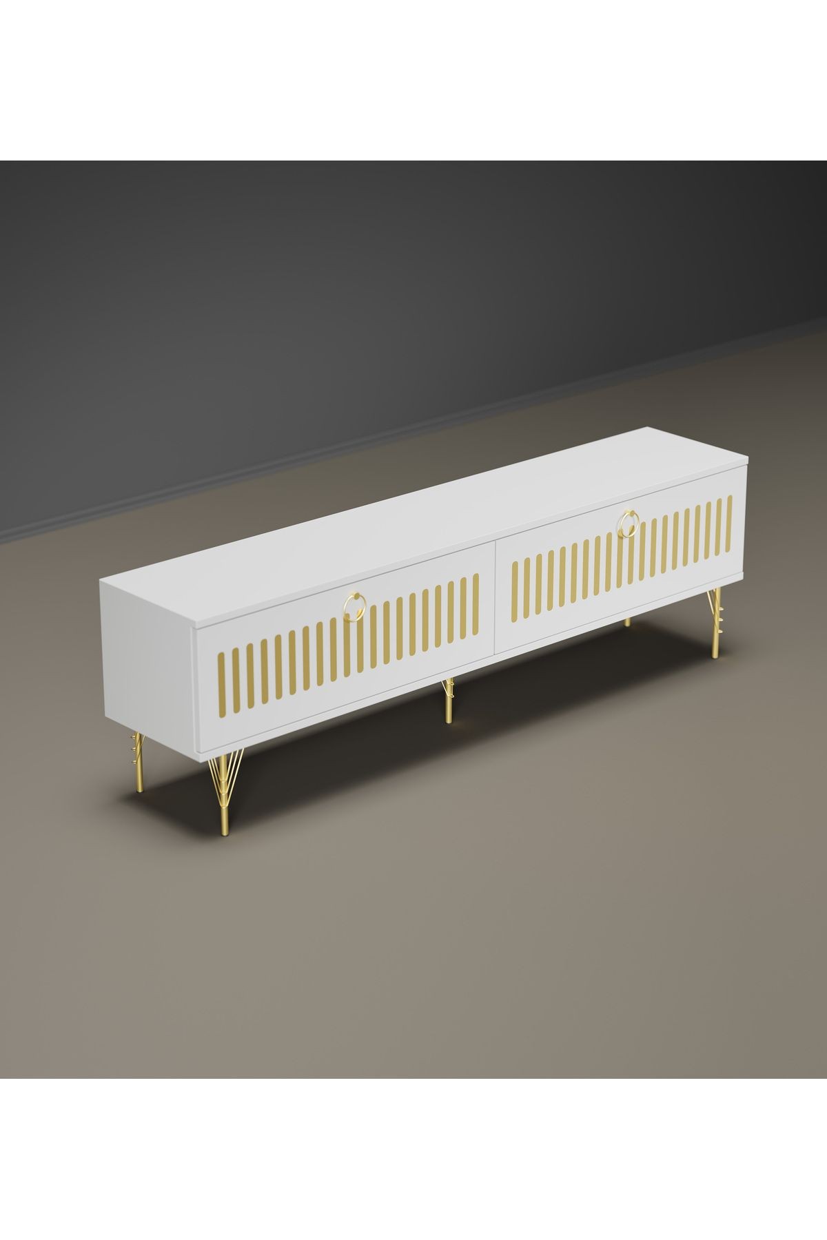 Andromeda GOLD SERİSİ 140 cm 2 kapaklı MDF TV ÜNİTESİ 140 x 50 x 32 cm