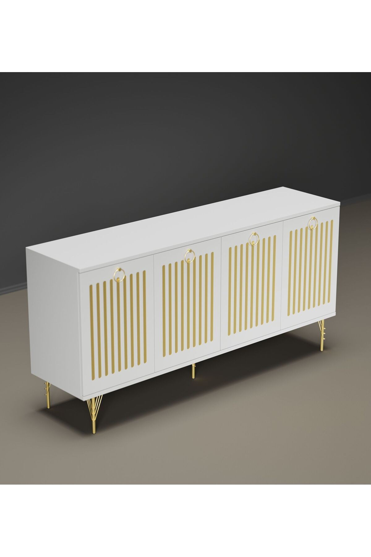 Andromeda GOLD SERİSİ 160 cm 4 kapaklı MDF Konsol 160 x 80 x 40 cm
