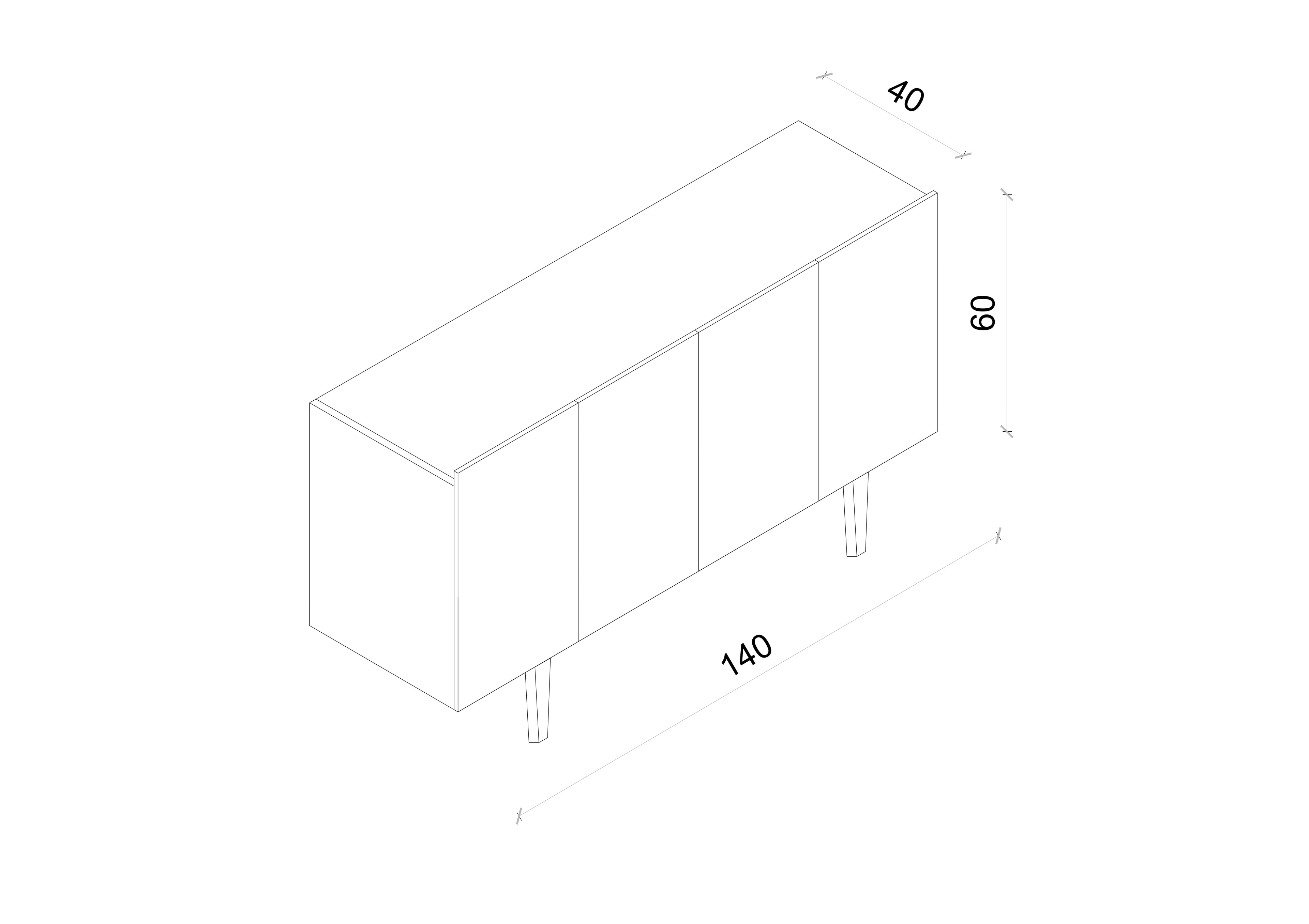 Capella Mdf 4 Kapaklı Raflı 140 cm Konsol