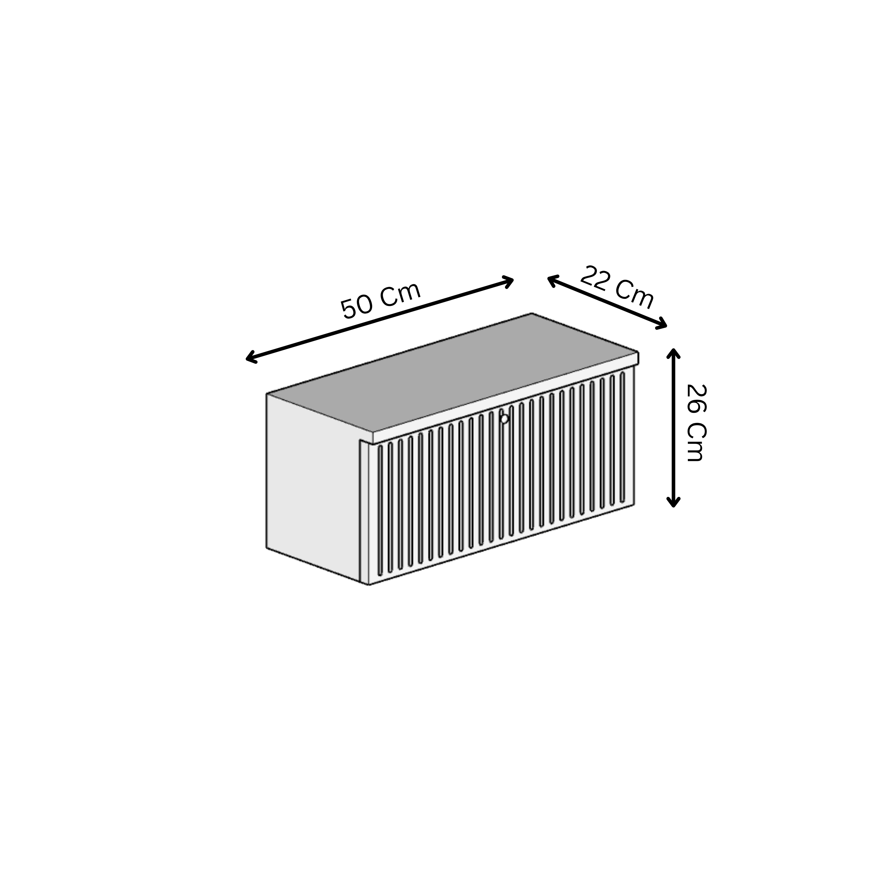 MİMOSA MDF DUVARA MONTE KAPAKLI DRESUAR (50 cm)