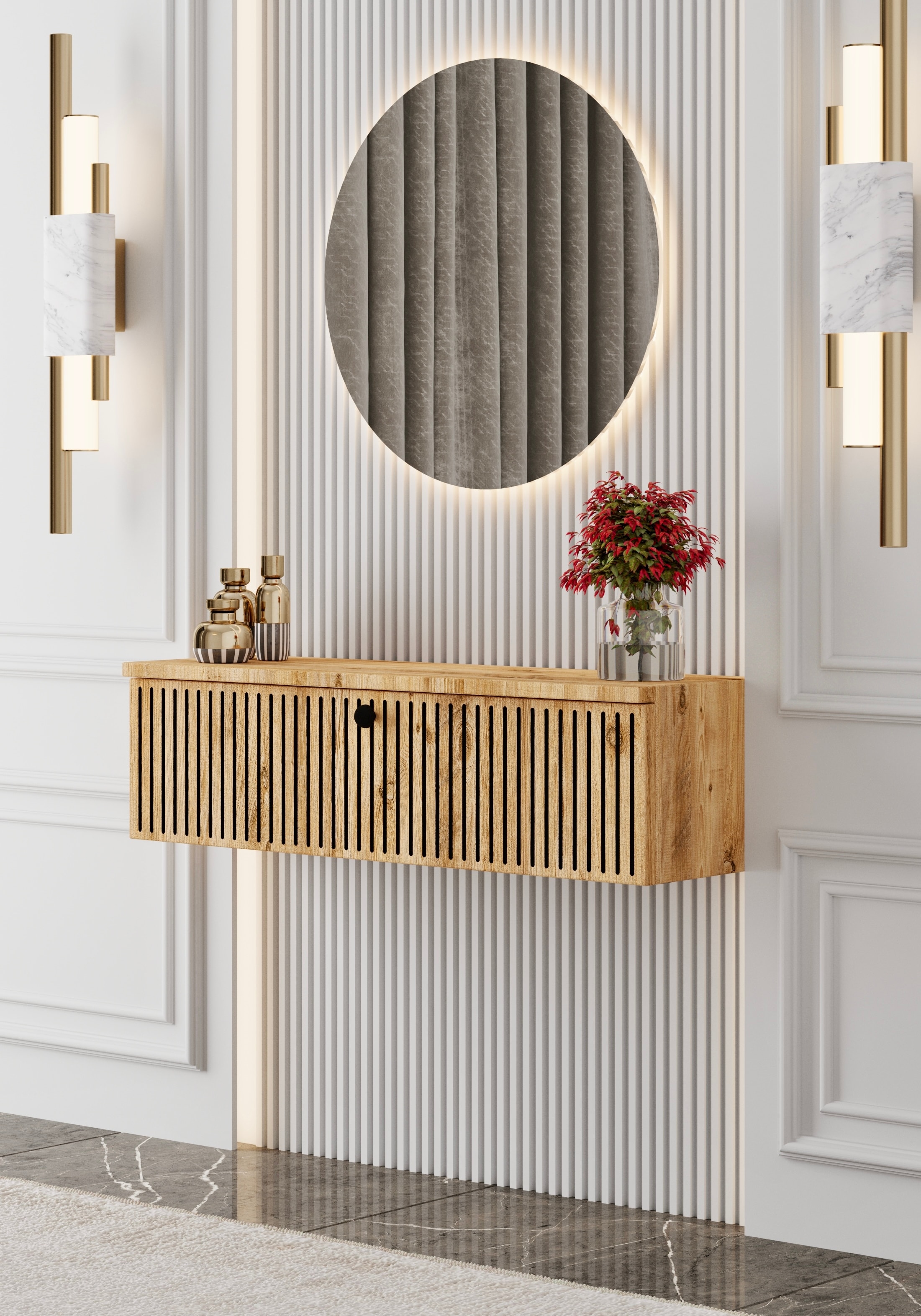MİMOSA MDF DUVARA MONTE KAPAKLI DRESUAR (50 cm)