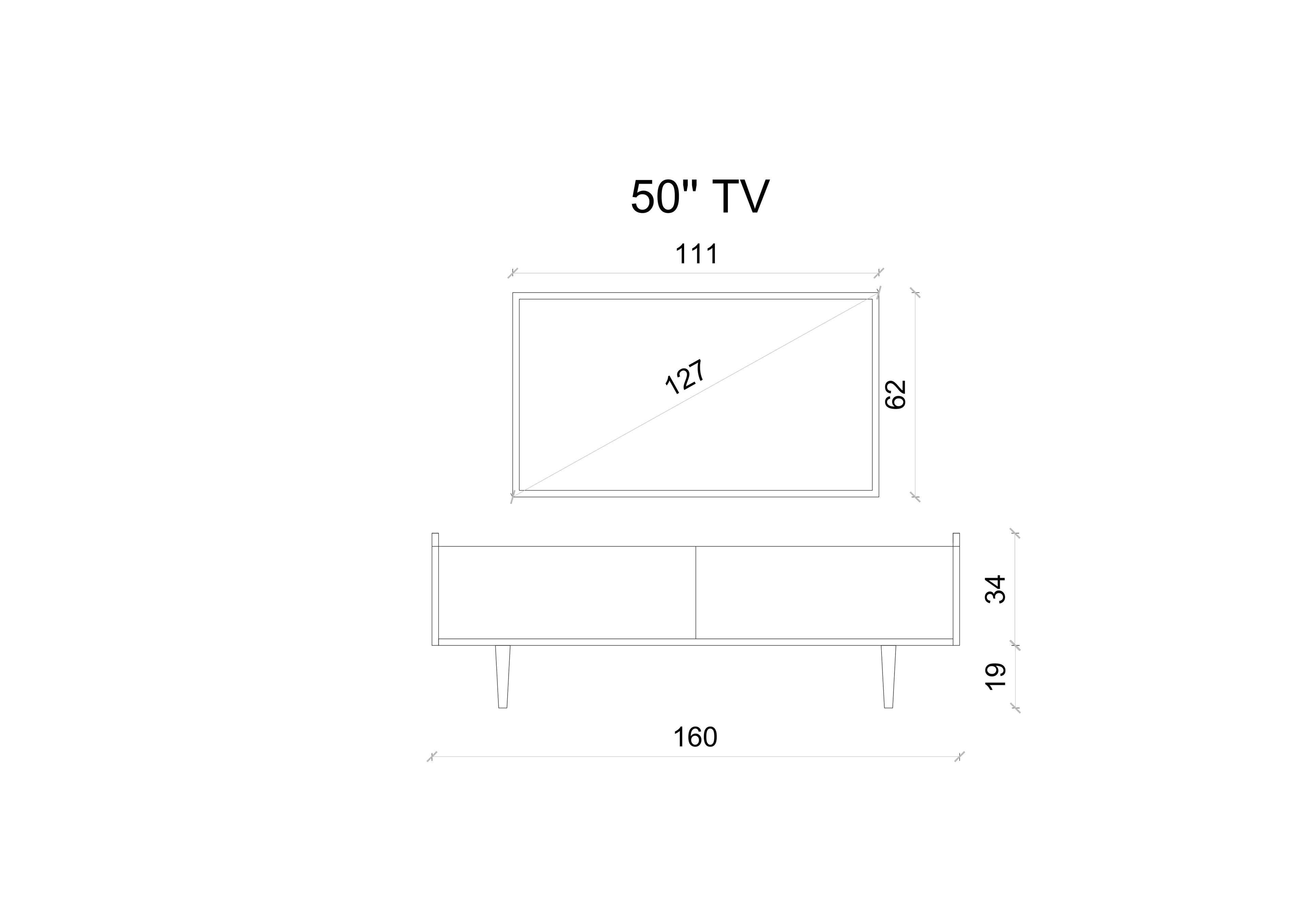 RİGEL MDF 2 KAPAKLI (DÜŞME KAPAK) AHŞAP AYAKLI 160 CM COUNTRY TV ÜNİTESİ