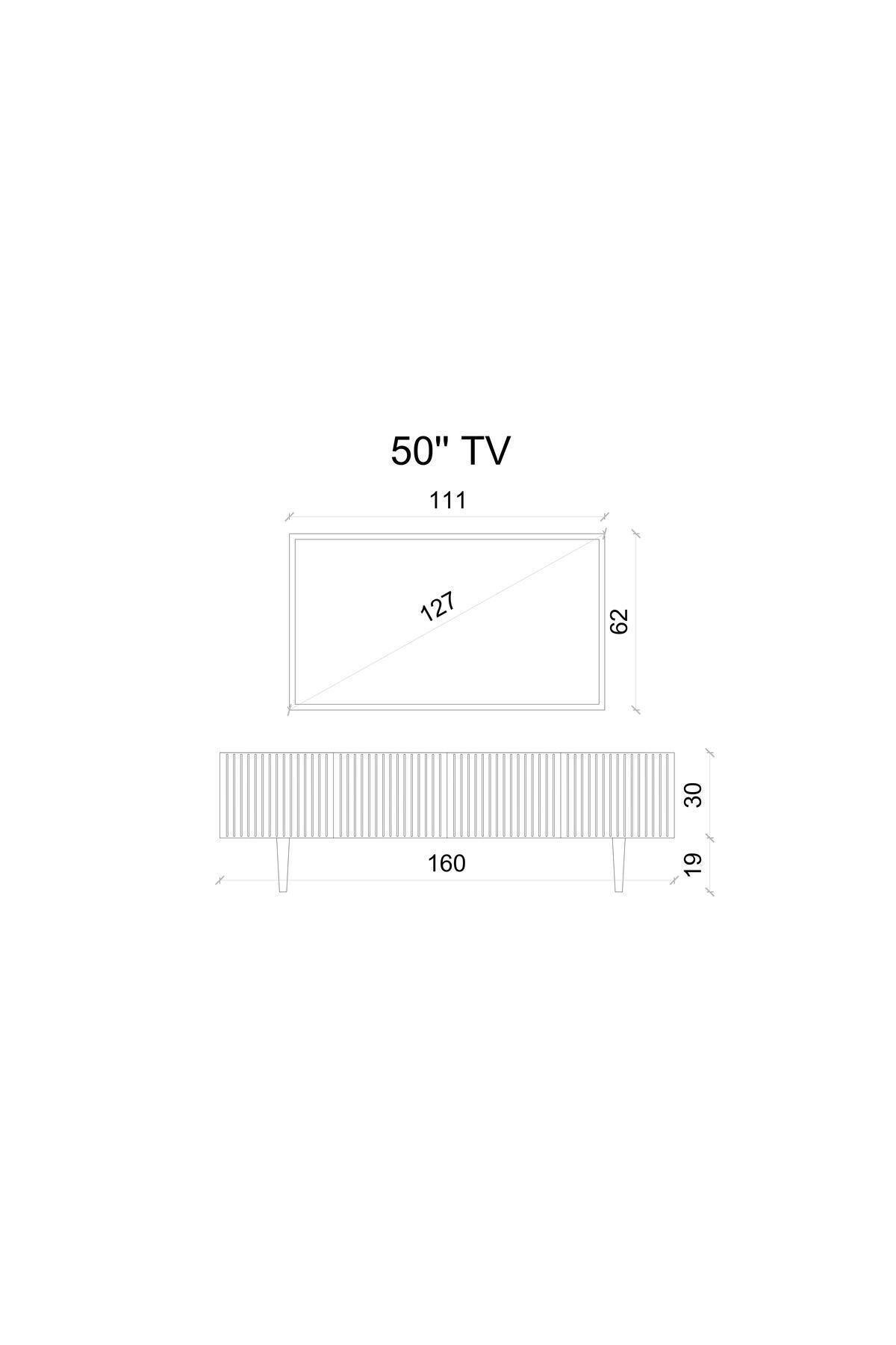 Capella Siyah Country Mdf 4 Kapaklı Ahşap Ayaklı 160 Cm Tv Ünitesi