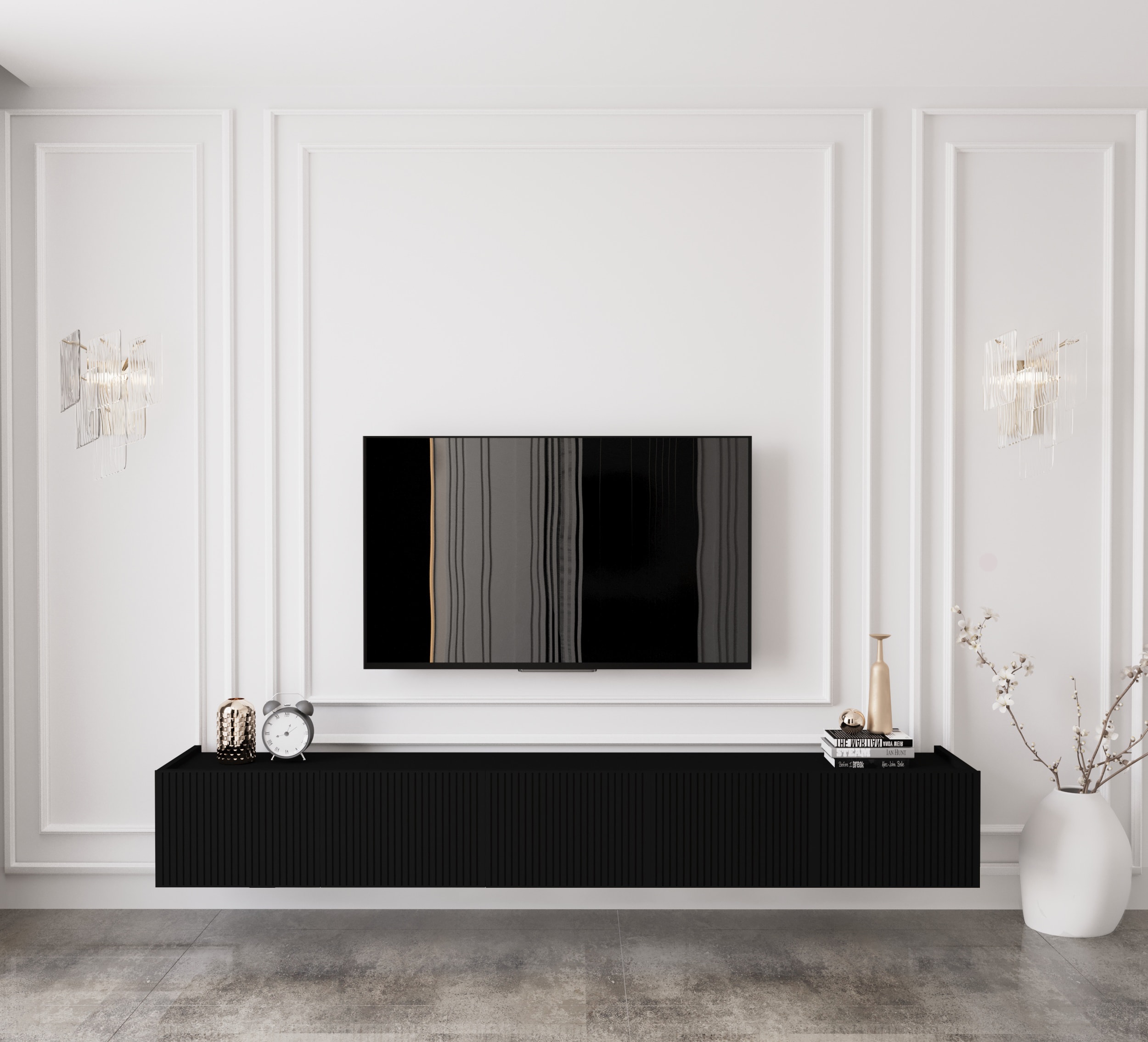 Capella 200 Cm Tv Ünitesi Mdf 5 Kapaklı Duvara Monte