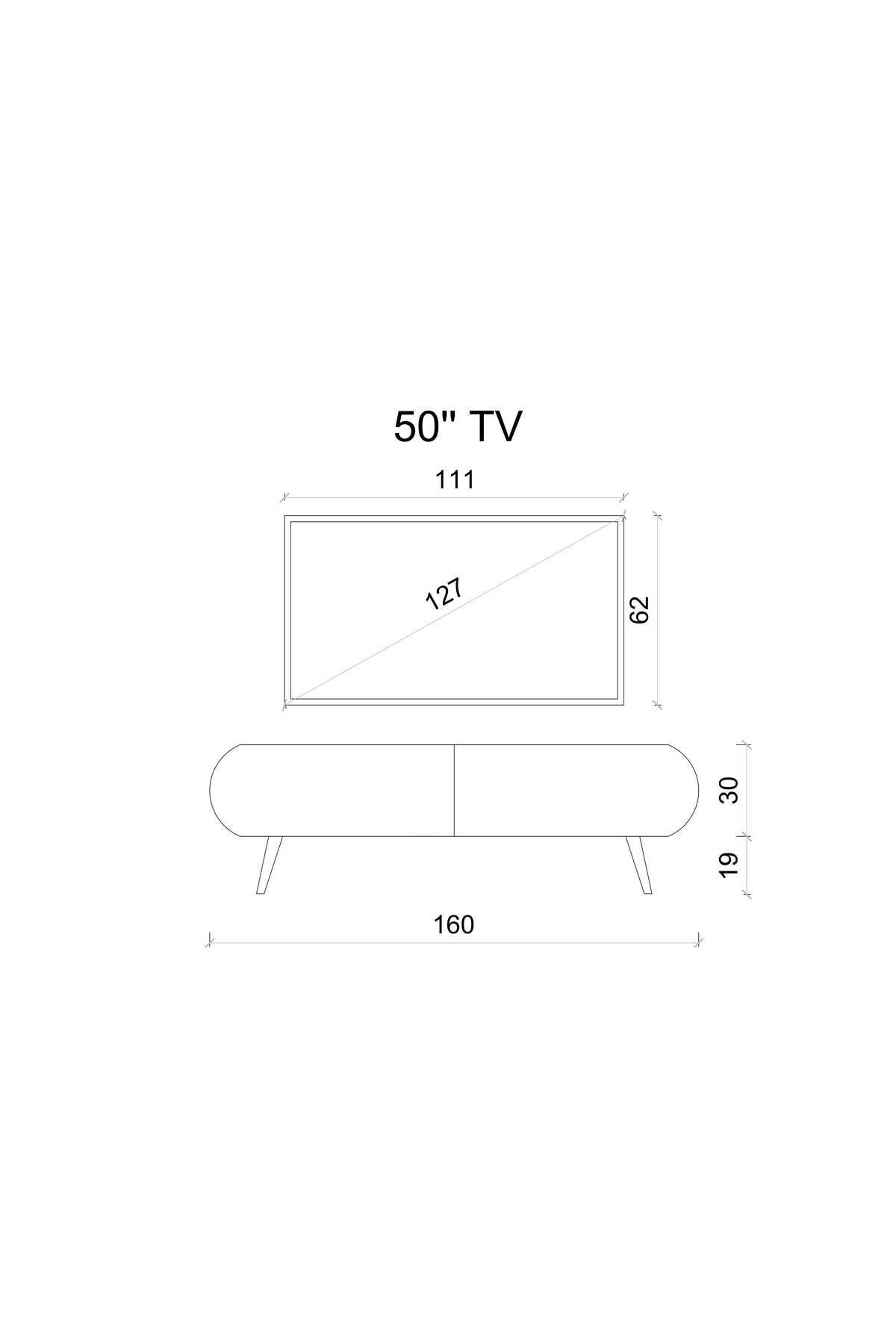 Regulus Beyaz Mdf 2 Kapaklı Ahşap Ayaklı 160 Cm Modern Tv Ünitesi