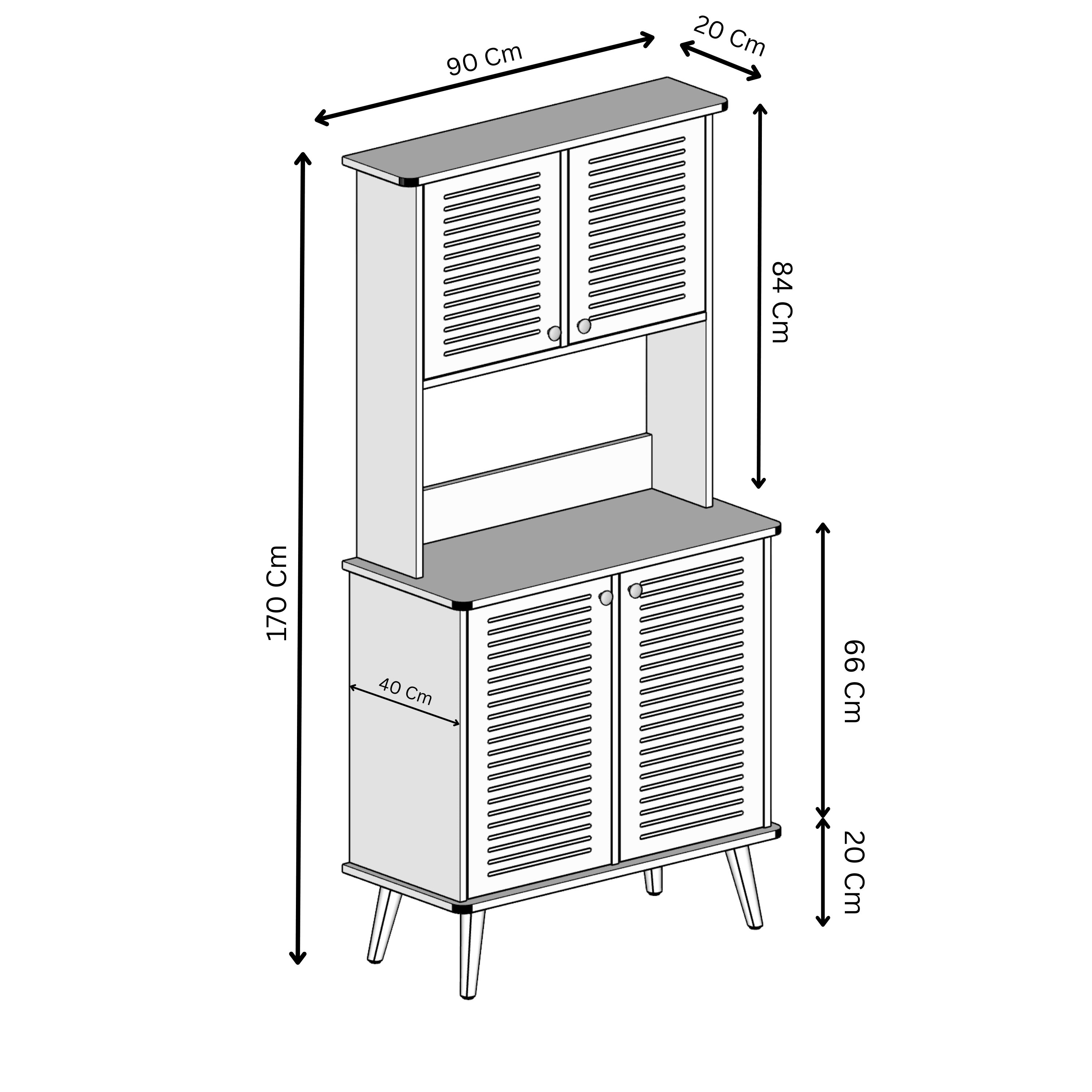 Avior kahve köşesi MDF kapaklı raflı 90 cm