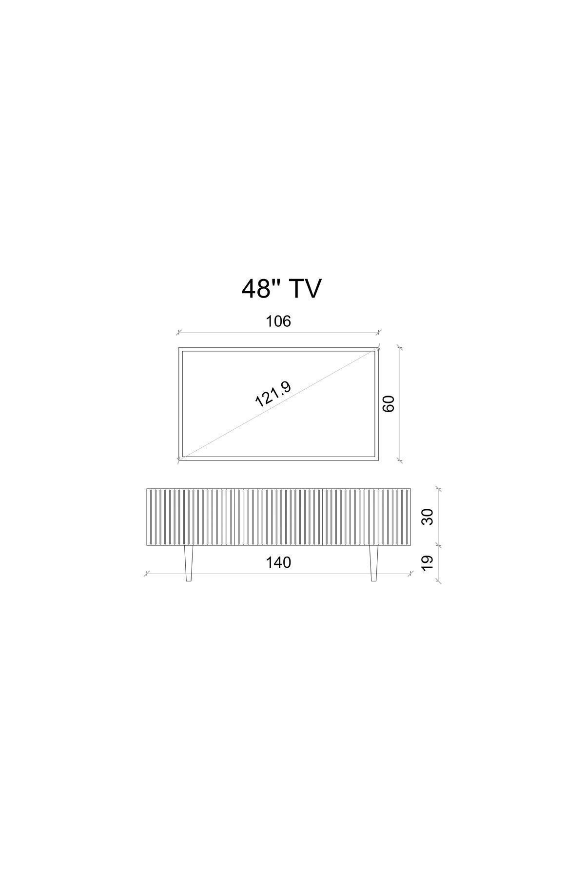 Capella Kumtaşı Rengi Mdf 3 Kapaklı Duvara Monte 140 Cm Tv Ünitesi