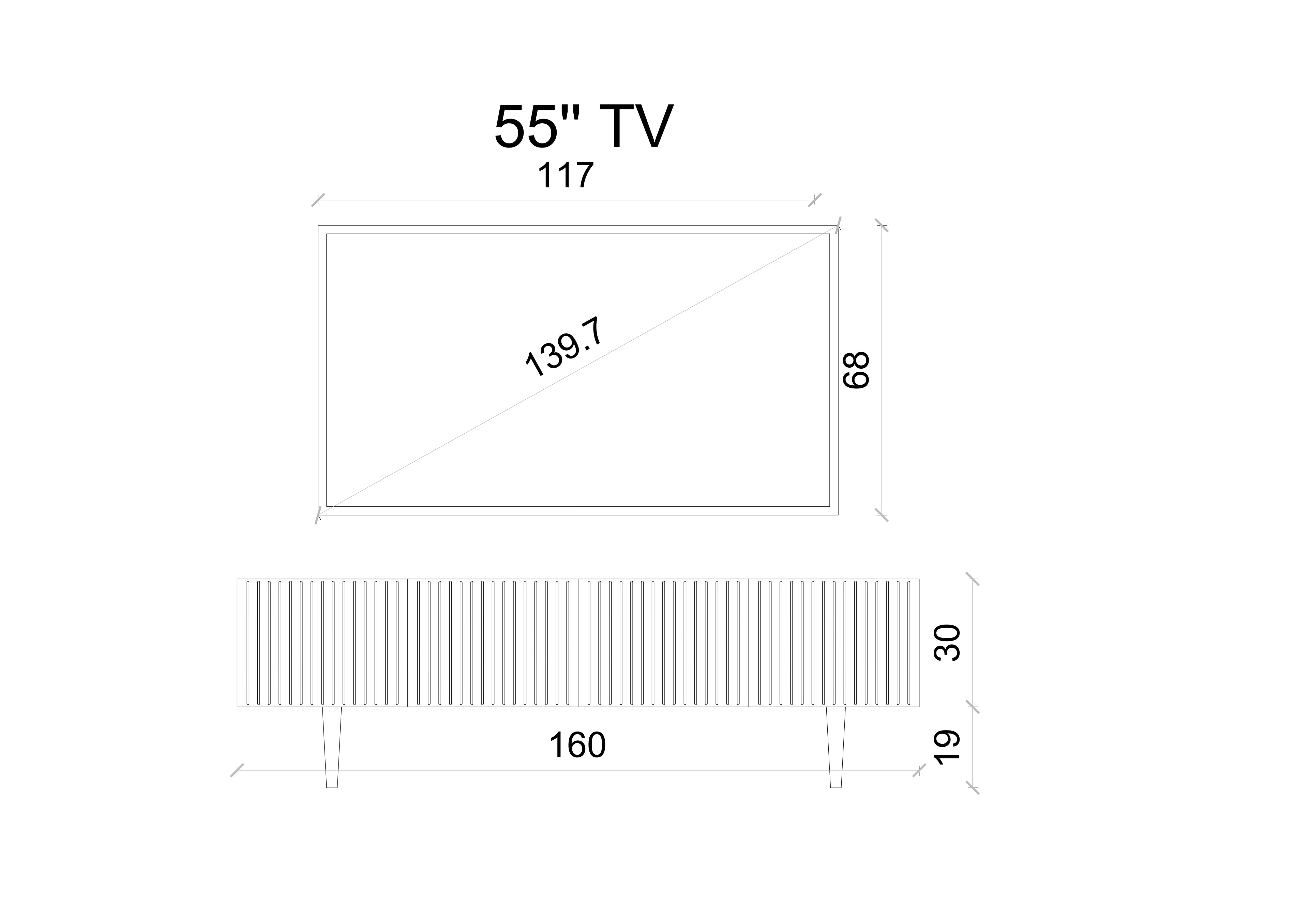 Capella 160 Cm Tv Ünitesi Mdf 4 Kapaklı Duvara Monte 