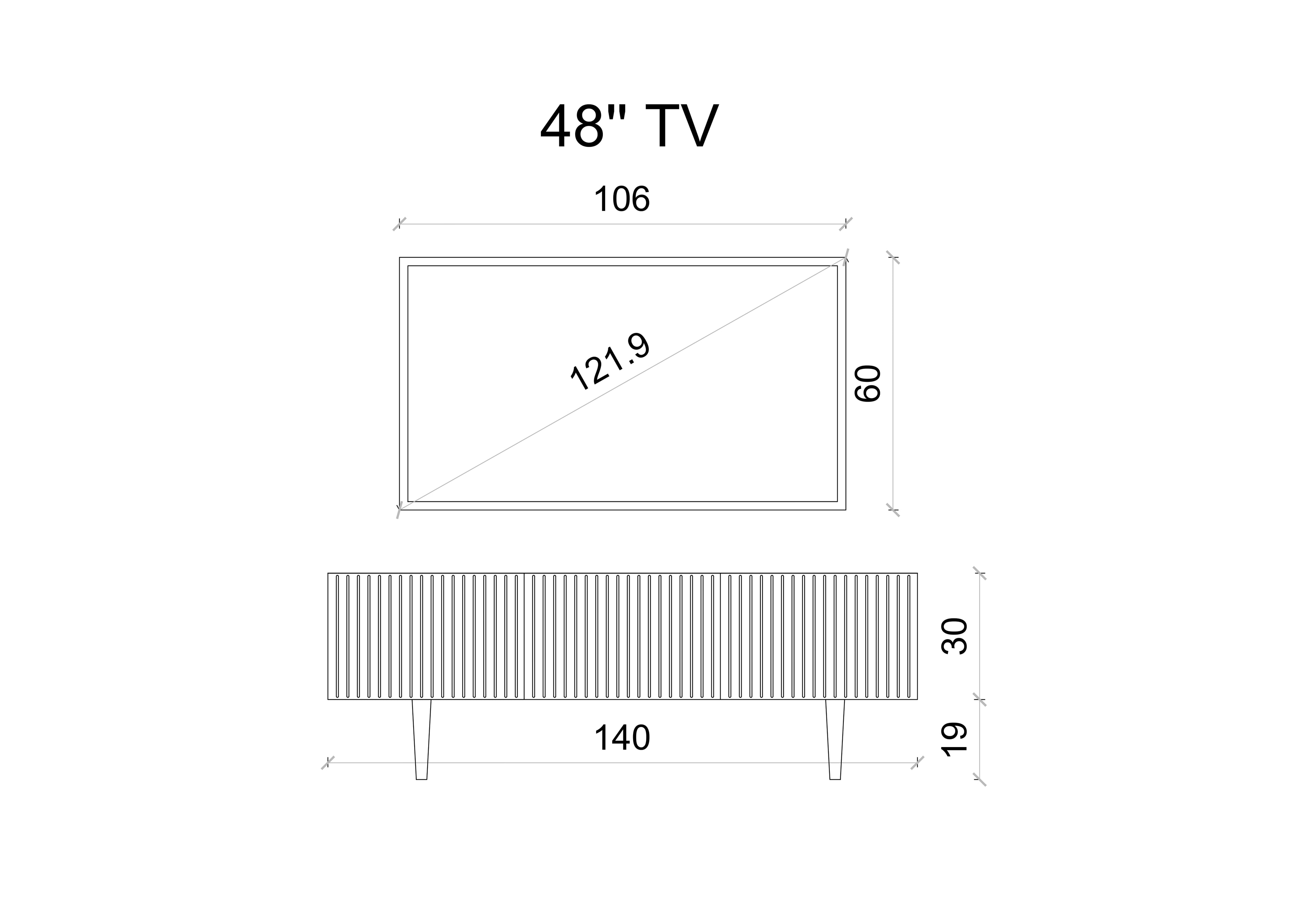 Capella 140 Cm Tv Ünitesi Mdf 3 Kapaklı Duvara Monte 
