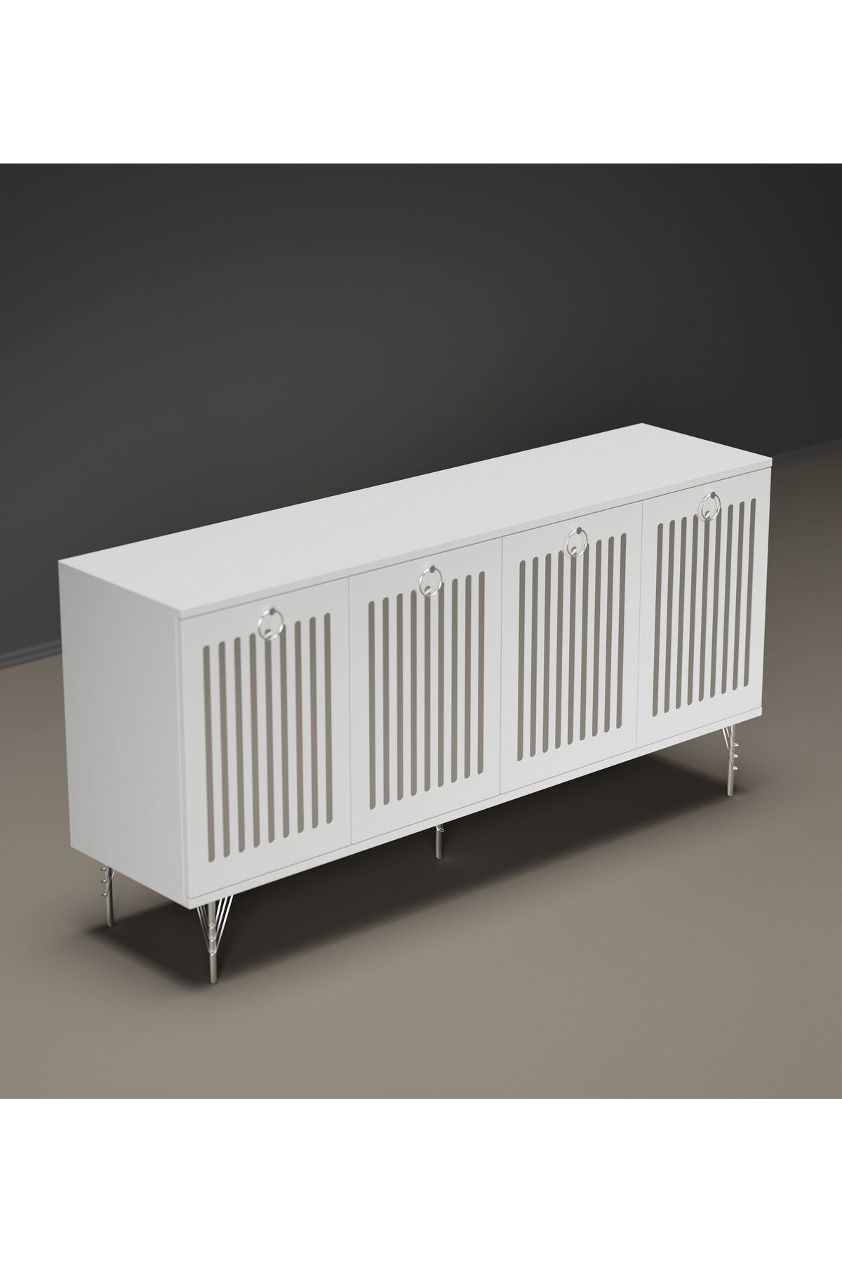 Andromeda SİLVER SERİSİ 160 cm 4 kapaklı MDF Konsol 160 x 80 x 40 cm