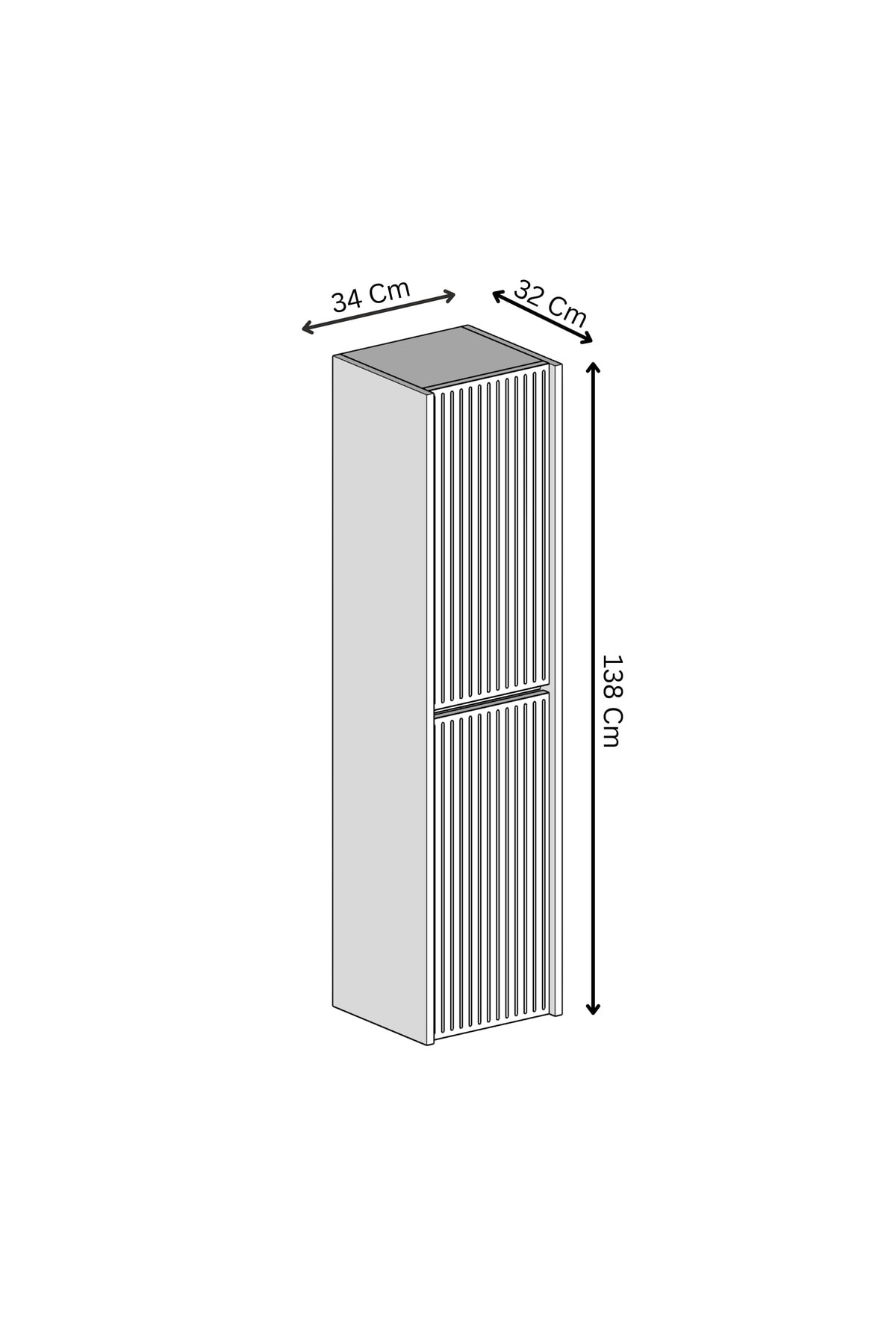 CAPELLA BEYAZ MDF ÇOK AMAÇLI BANYO DOLABI 138x34 CM