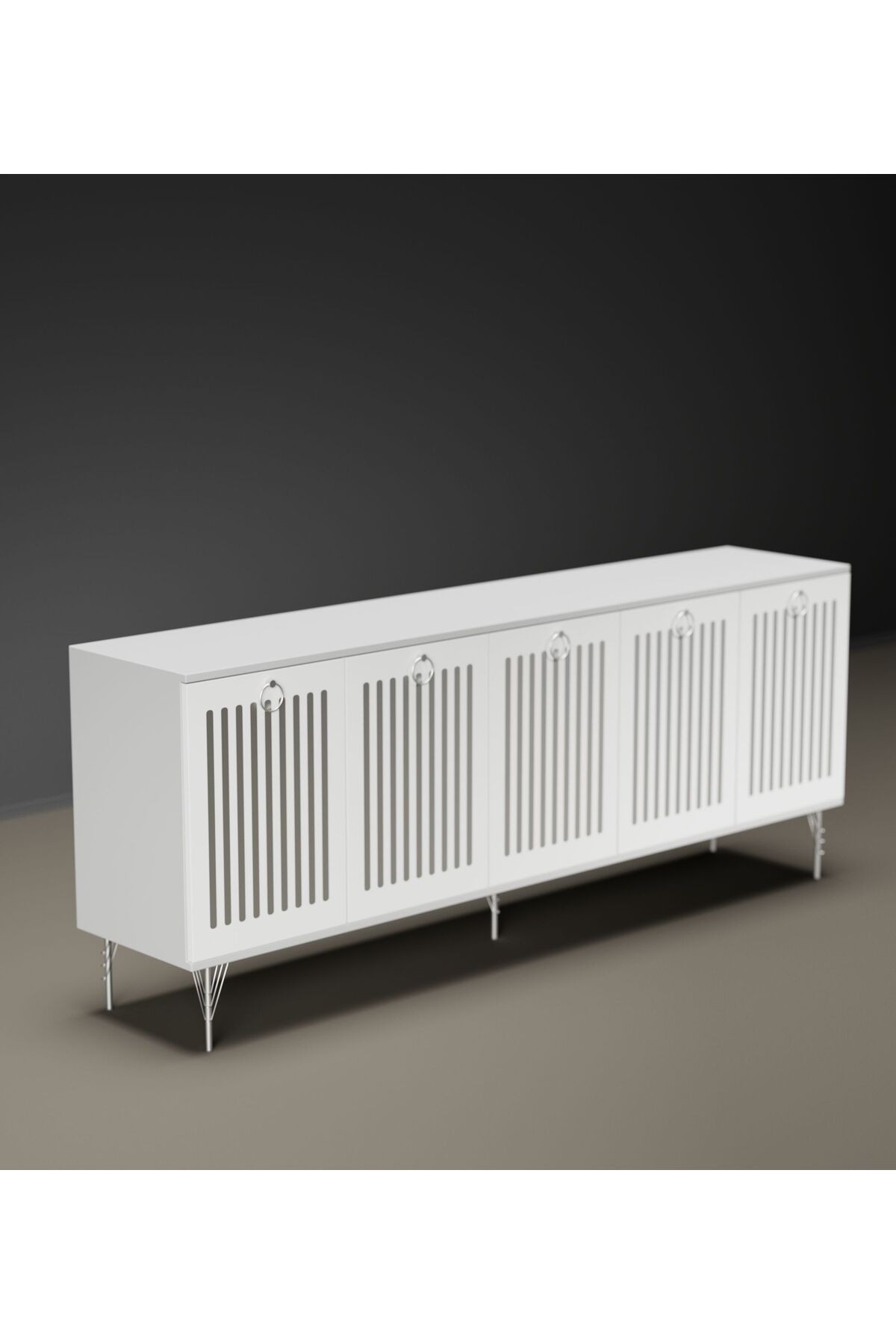 Andromeda SİLVER SERİSİ 180 cm 5 kapaklı MDF Konsol 180 x 80 x 40 cm