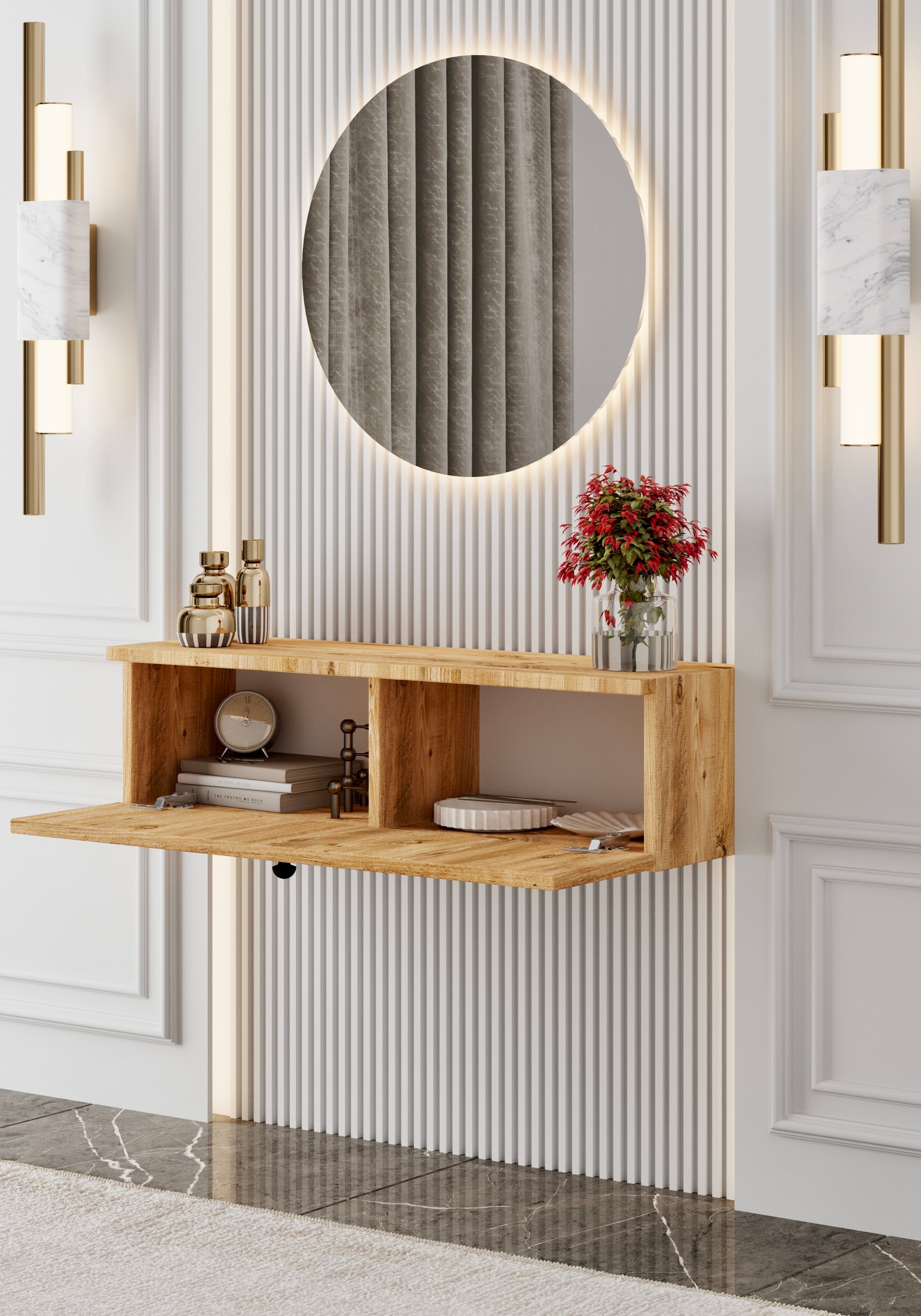 MİMOSA MDF DUVARA MONTE KAPAKLI DRESUAR (50 cm)