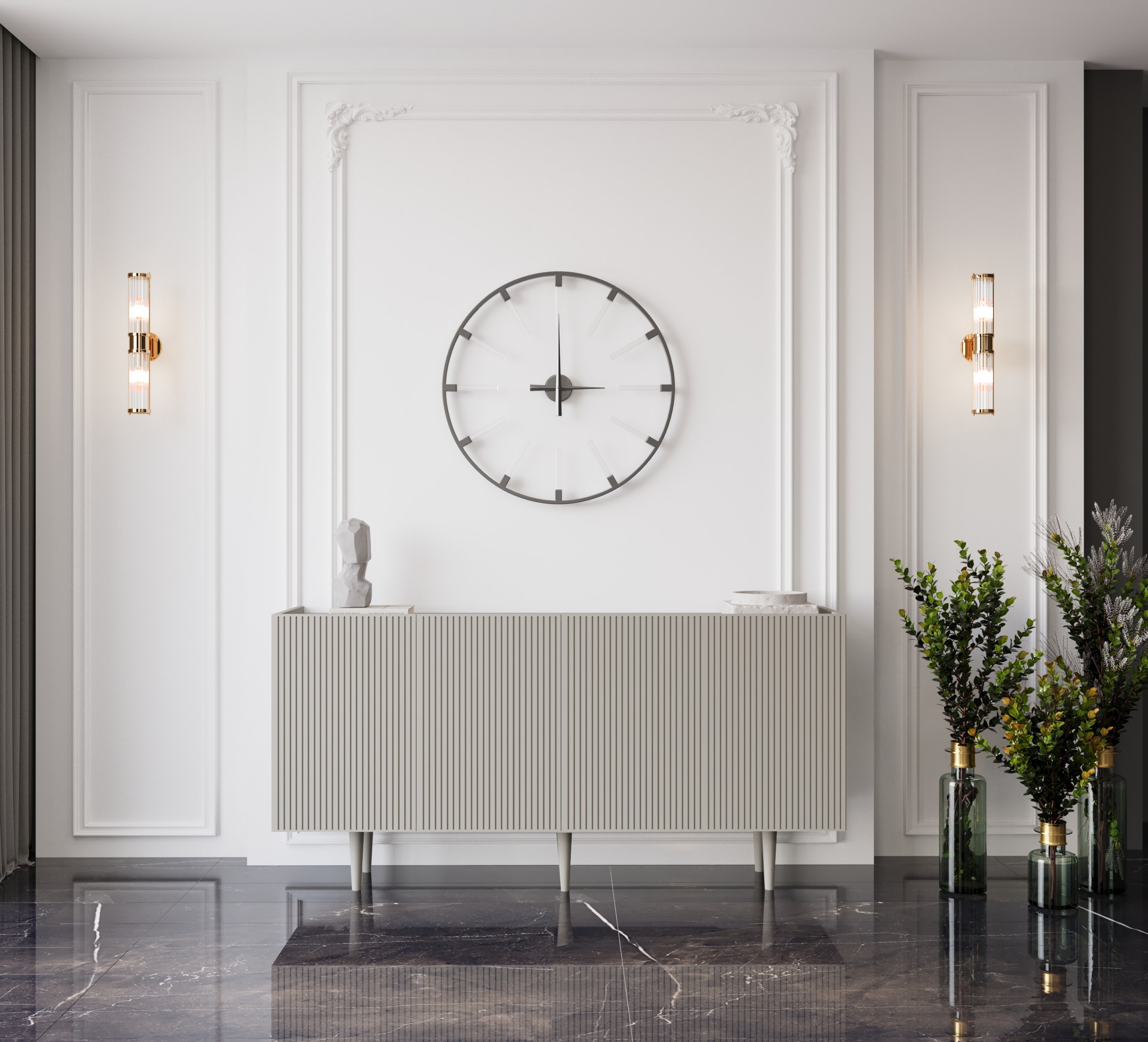 Capella Mdf 4 Kapaklı Raflı 140 cm Konsol - KUM TAŞI