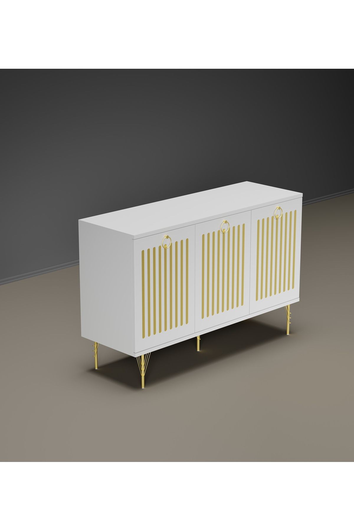 Andromeda GOLD SERİSİ 120 cm 3kapaklı MDF Konsol 120 x 80 x 40 cm