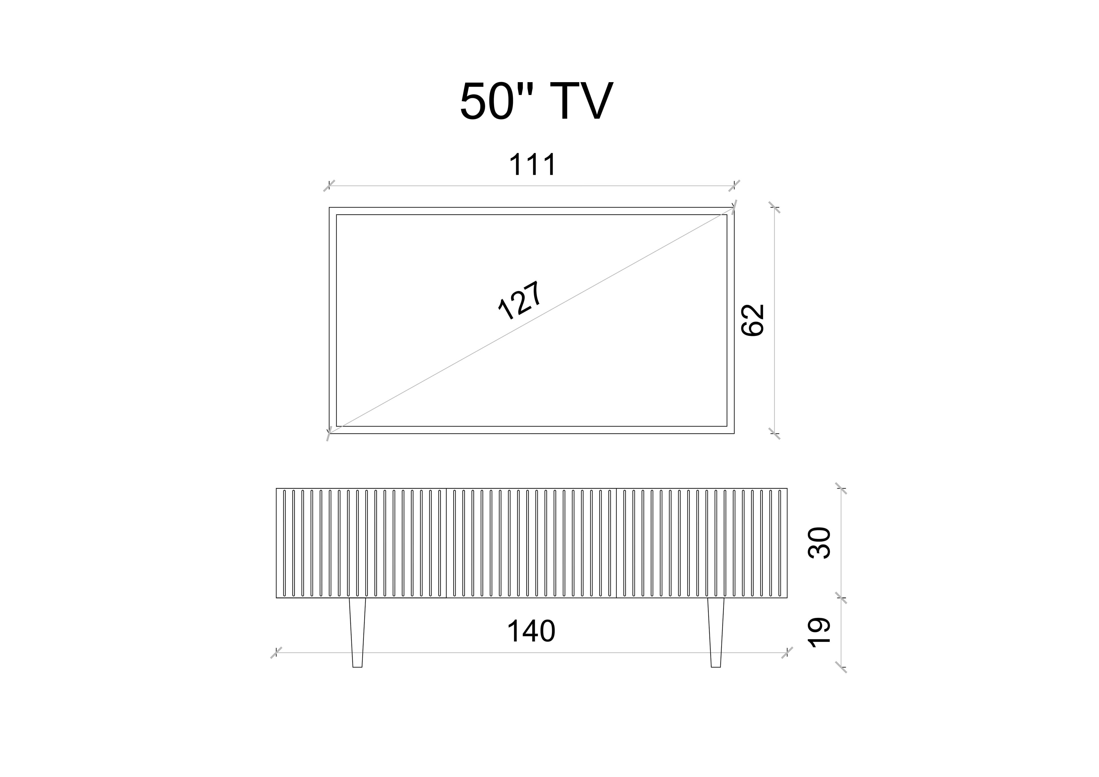 Capella 140 Cm Tv Ünitesi Mdf 3 Kapaklı Duvara Monte 