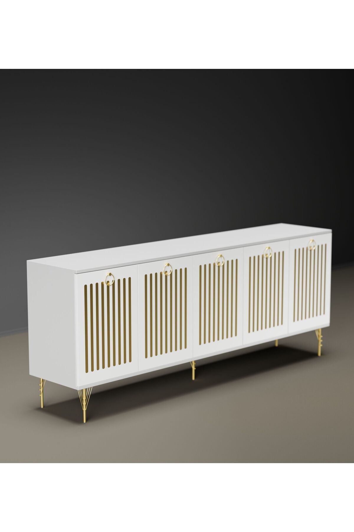 Andromeda GOLD SERİSİ 180 cm 5 kapaklı MDF Konsol 180 x 80 x 40 cm