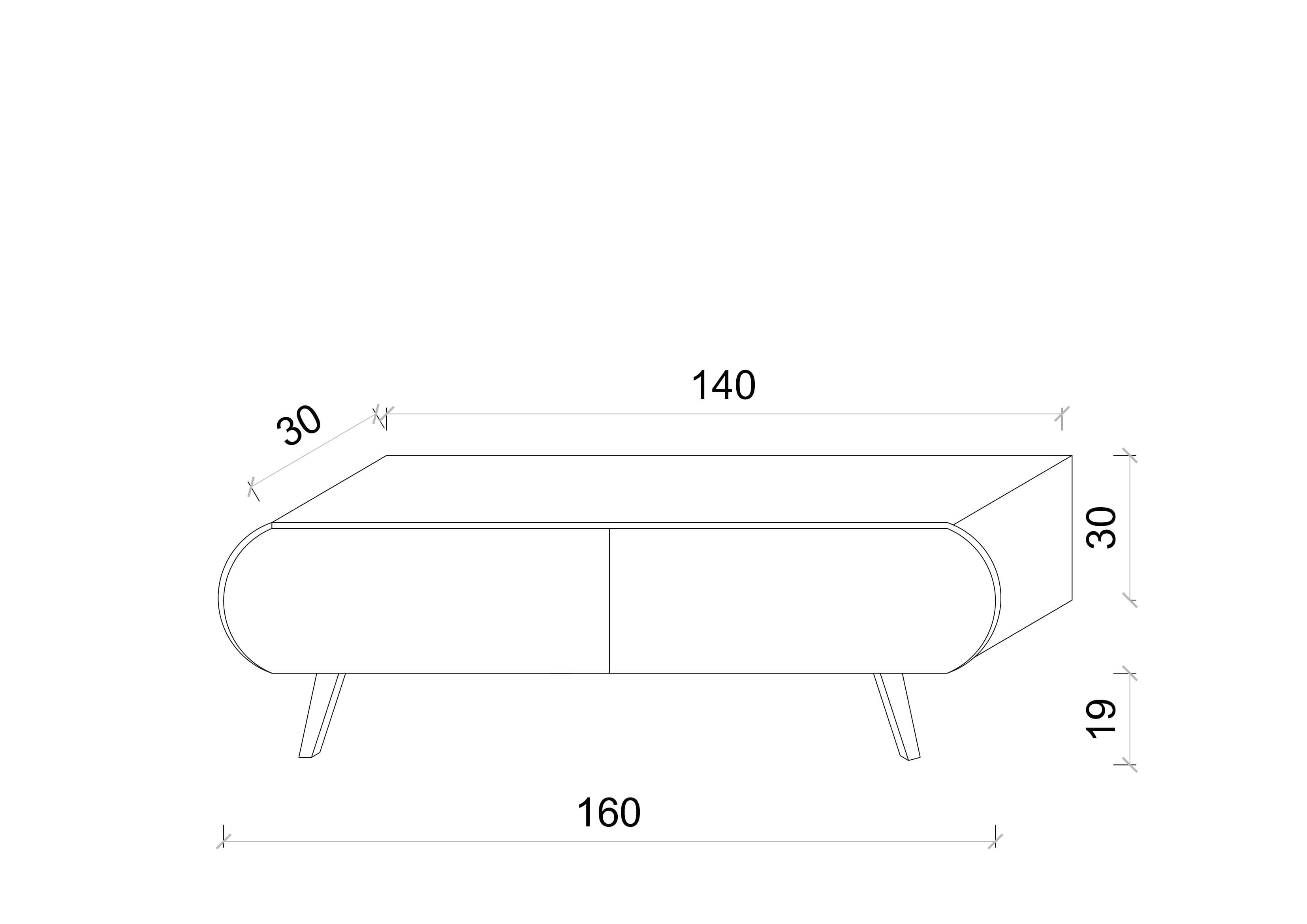 Regulus Mdf 2 Kapaklı Ahşap Ayaklı 160 Cm Country Tv Ünitesi