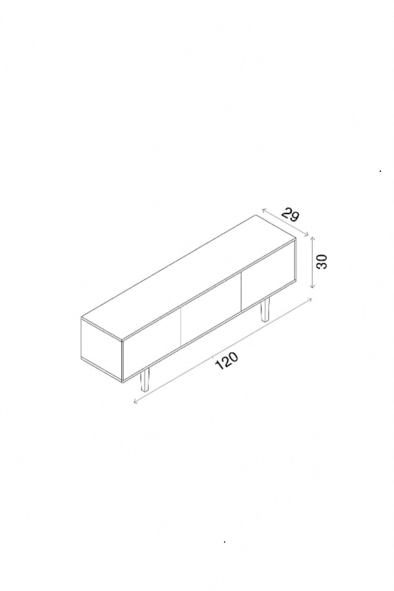 Capella Tv Ünitesi MDF 120 cm ayaklı kapaklı raflı