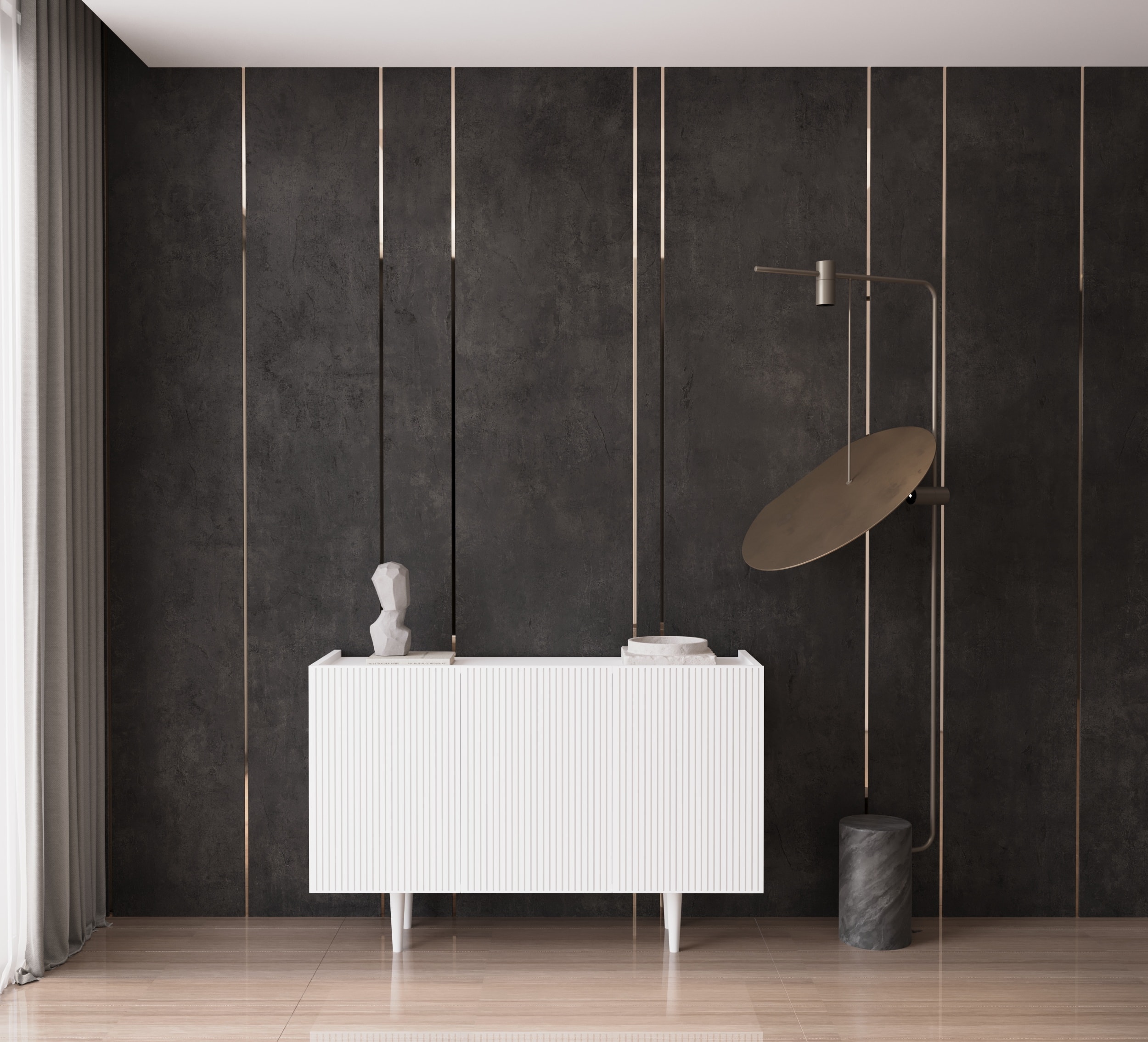 Capella Mdf 3 Kapaklı Raflı 120 cm Konsol - BEYAZ