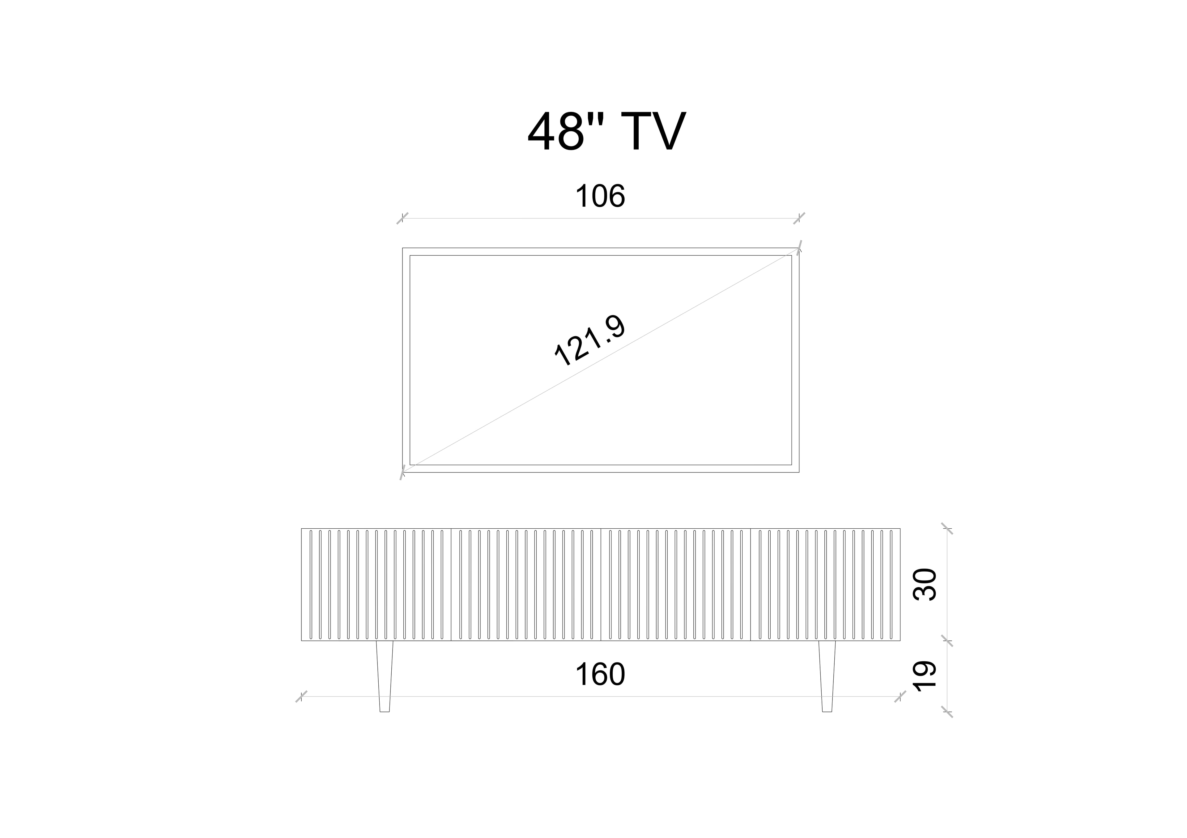 Capella 160 Cm Tv Ünitesi Mdf 4 Kapaklı Duvara Monte 