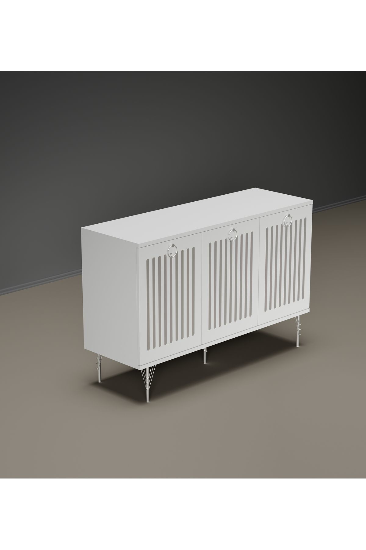 Andromeda SİLVER SERİSİ 120 cm 3 kapaklı MDF Konsol 120 x 80 x 40 cm
