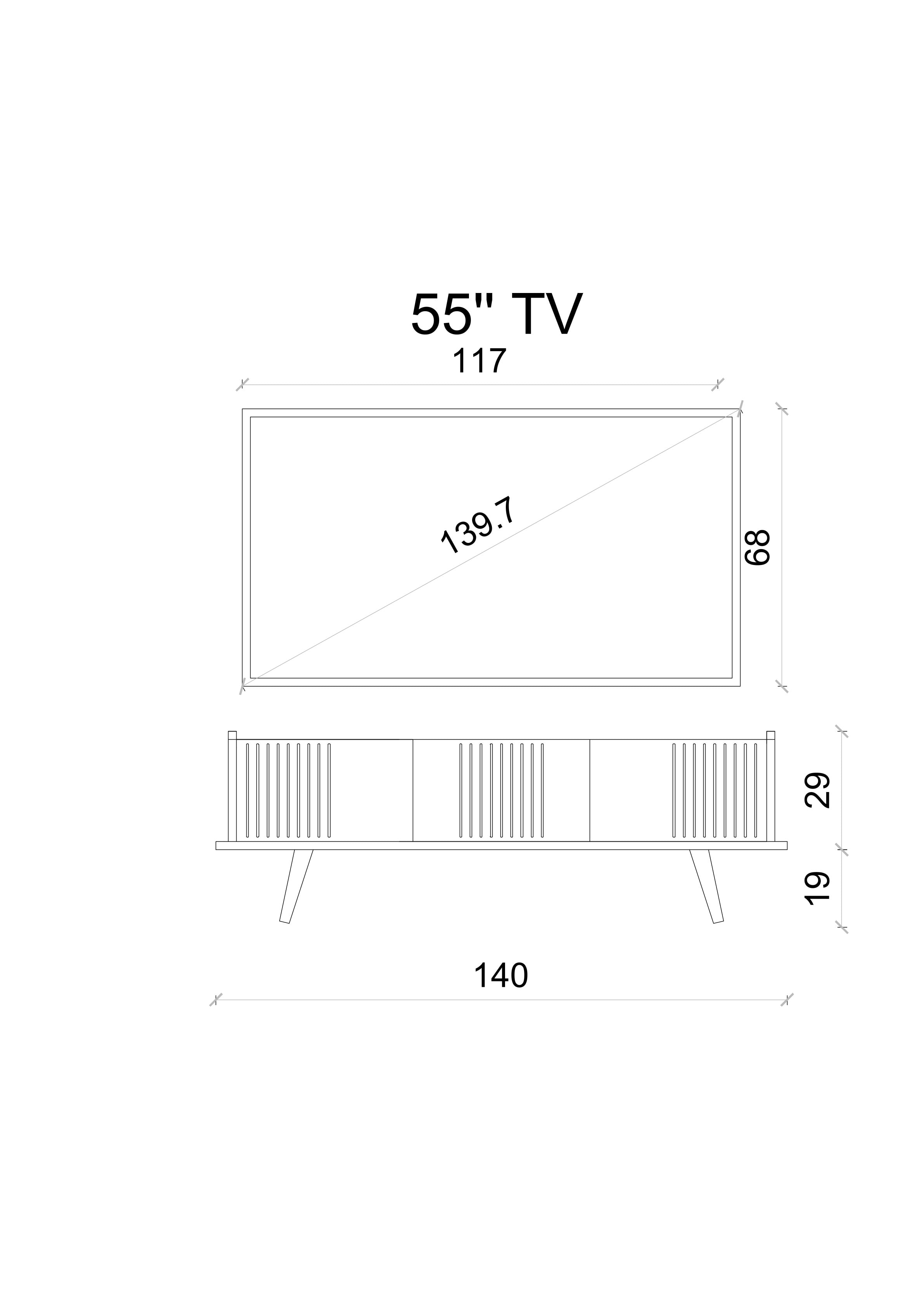 SPİCA SAFİR MEŞE RENGİ MDF AHŞAP AYAKLI 140 CM TV ÜNİTESİ