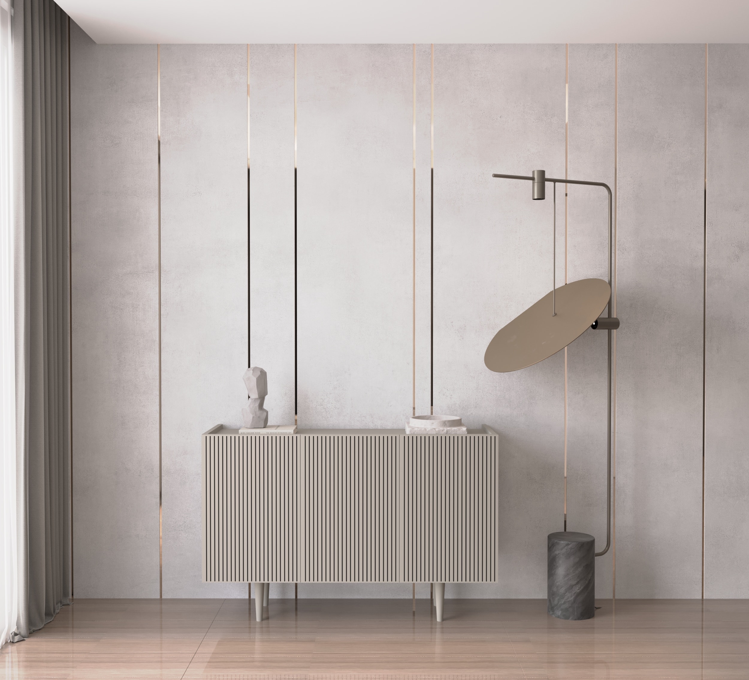 Capella Mdf 3 Kapaklı Raflı 120 cm Konsol - KUM TAŞI