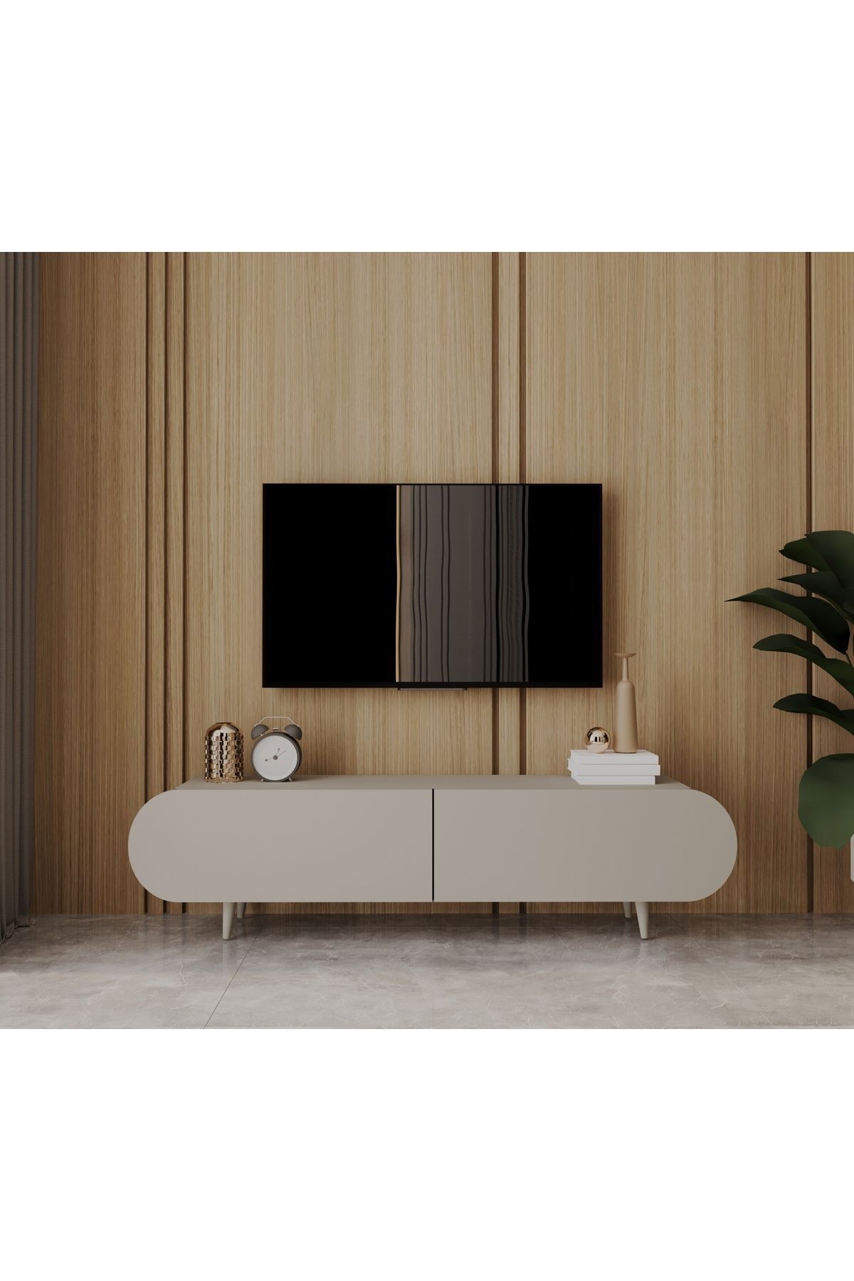 REGULUS MDF 2 KAPAKLI AHŞAP AYAKLI 140 Cm COUNTRY TV ÜNİTESİ