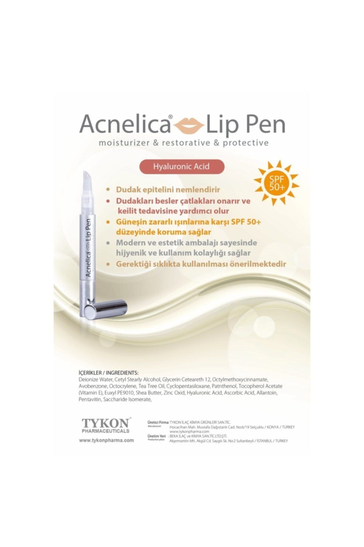 Lip Pen Spf 50+ Dudak Koruyucu Krem
