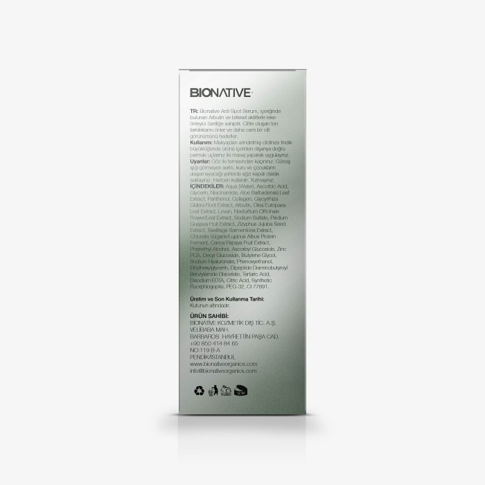 BİONATİVE ORGANICS ANTI SPOT SERUM 30 ML.