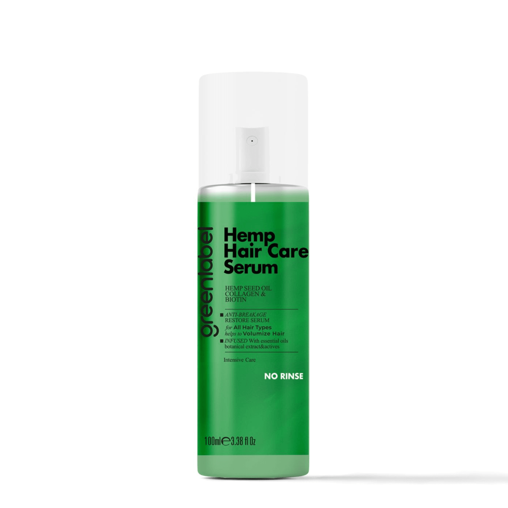 GREENLABEL Kenevir Tohumu Yağı, Hidrolize Keratin ve Kolajen ile Formüle Edilen Durulamasız Serum 100 ml