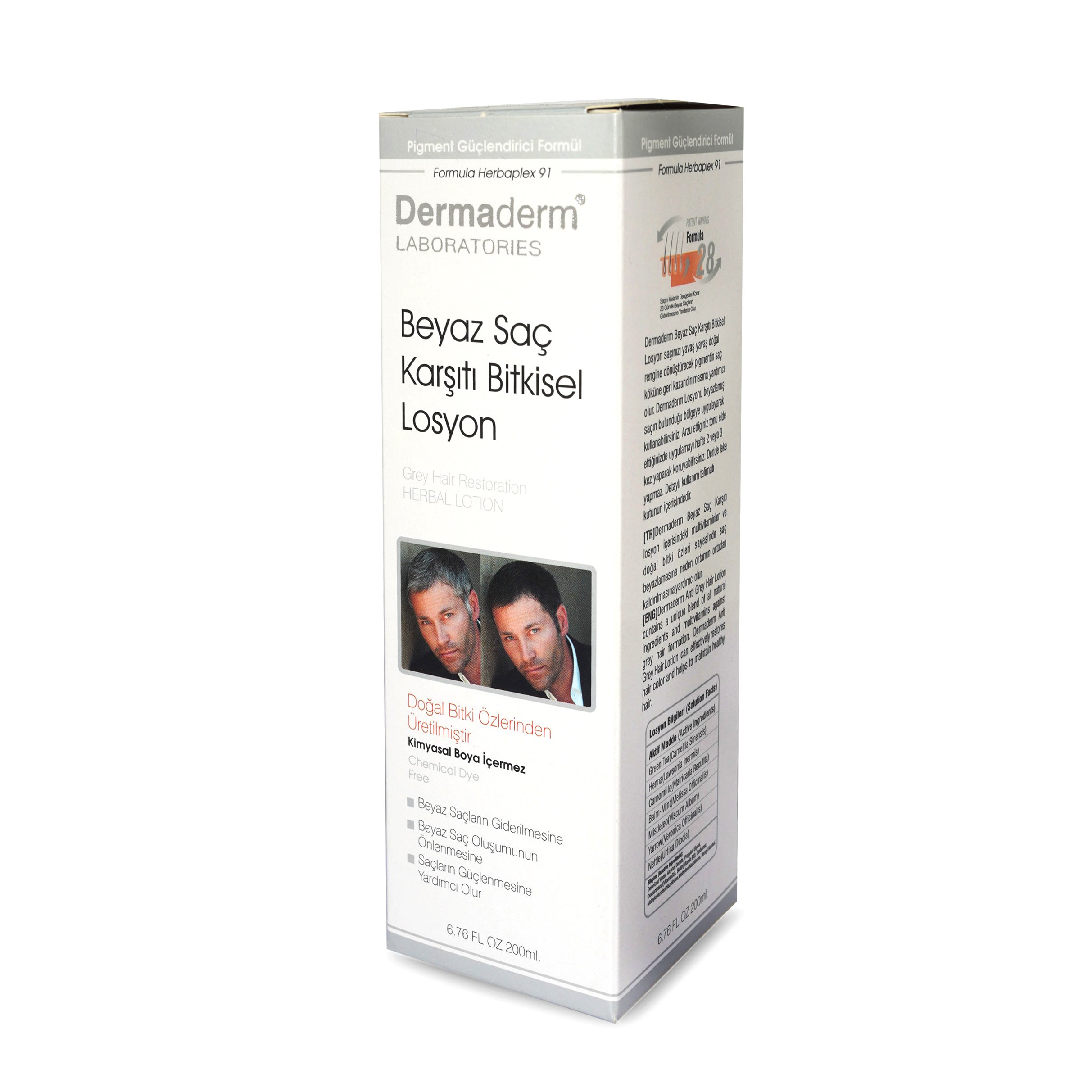 Dermaderm Beyaz Saç Karşıtı Bitkisel Losyon 200 ml