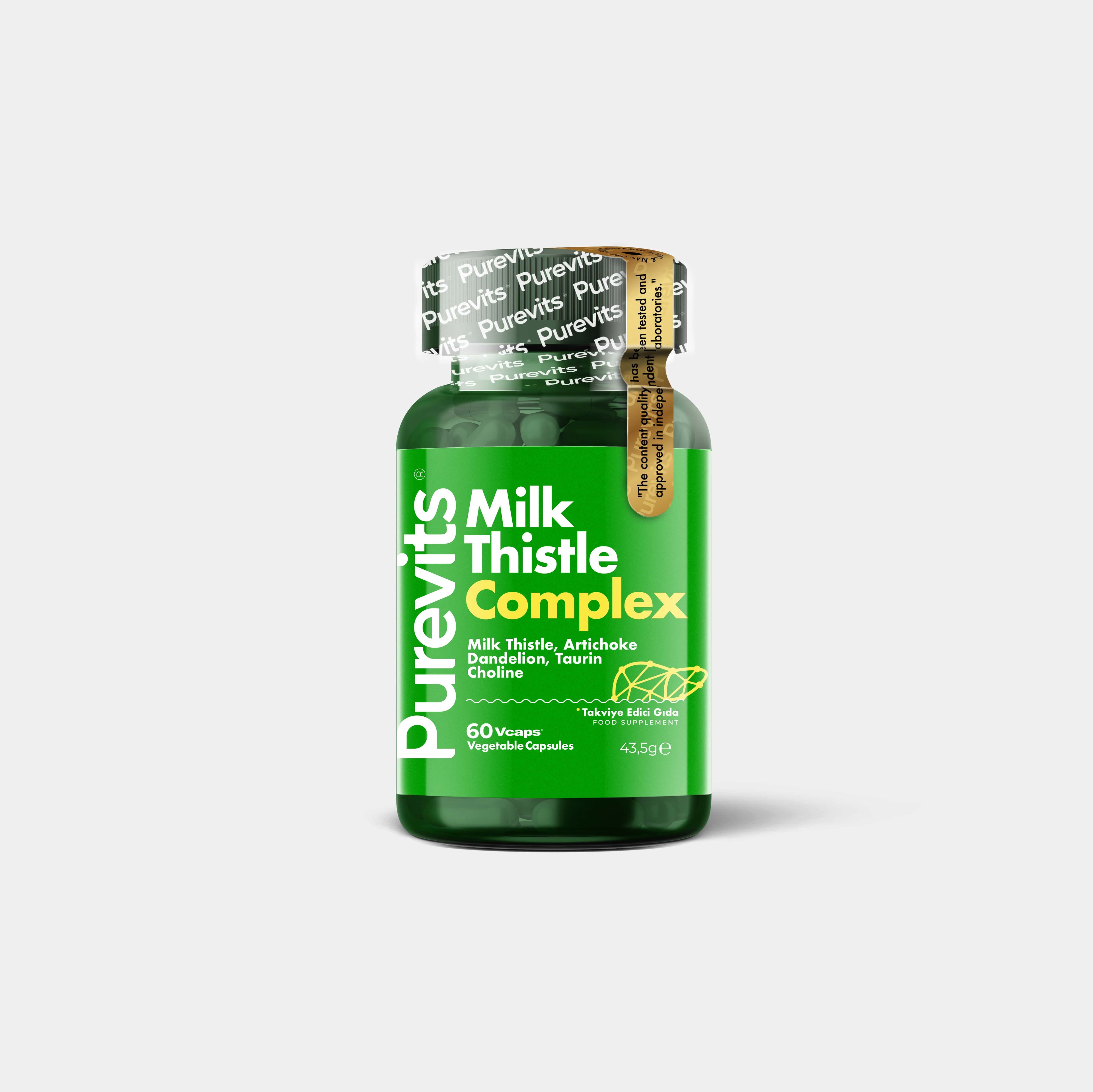 Milk Thistle Complex - Deve Dikeni – Enginar Ekstratı – Karahindiba – Taurin- Kolin 60 Adet Vegan Kapsül