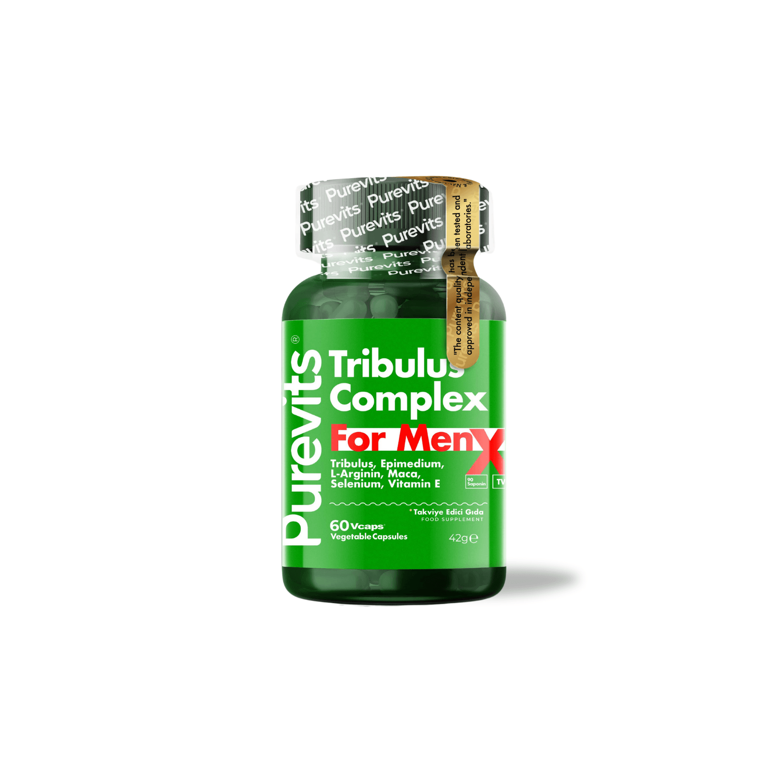 Tribulus Formen Complex Two Factor - L-Arginin - Epimedium - Maca - Selenyum - Vitamin E  - 60 Adet Vegan Kapsül