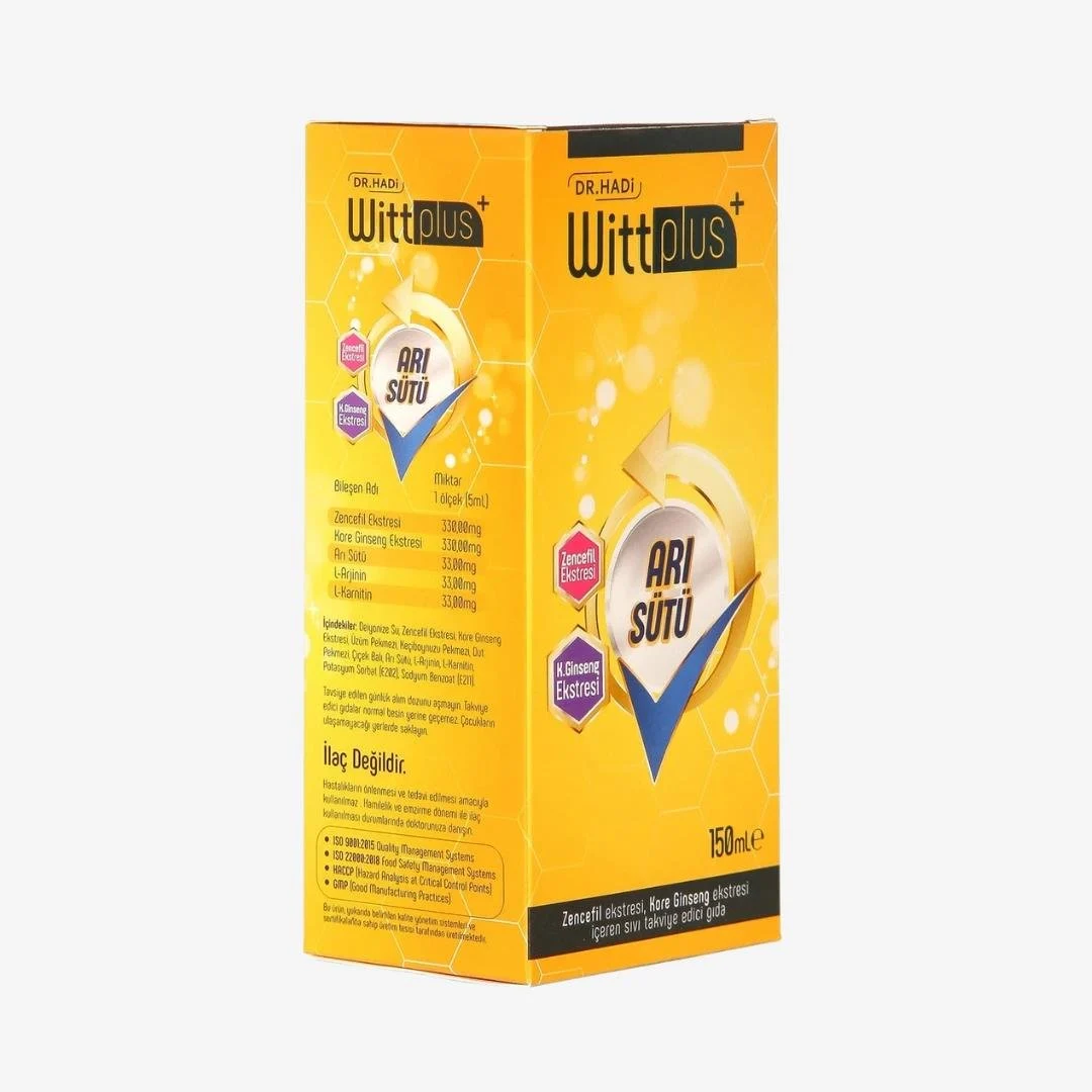 DR. HADİ WITTPLUS - ZENCEFİL VE KORE GINSENG SIVI GIDA TAKVİYESİ 150 ml