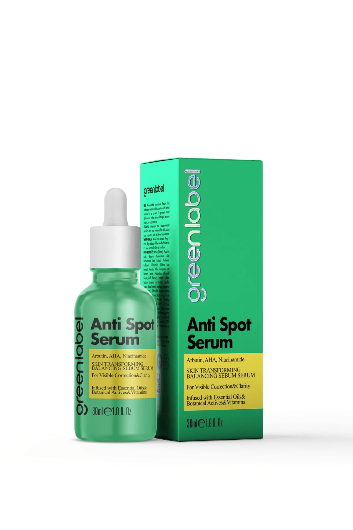 GREENLABEL Leke Karşıtı Ve Cilt Tonu Eşitleyici Arbutin, Aha Ve Niacinamide Anti Spot Serum 30 ML